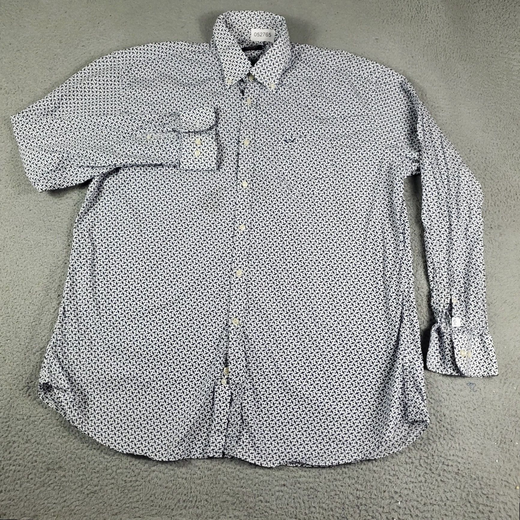 Paul & Shark Paul & Shark Shirt Mens 45 Blue Airplane All Over Print Button Up Long Sleeve Shirt, Button-Up, Geometric, Classic, Modern, Preppy, Fold? Size US XXL / EU 58 / 5 - 2 Thumbnail