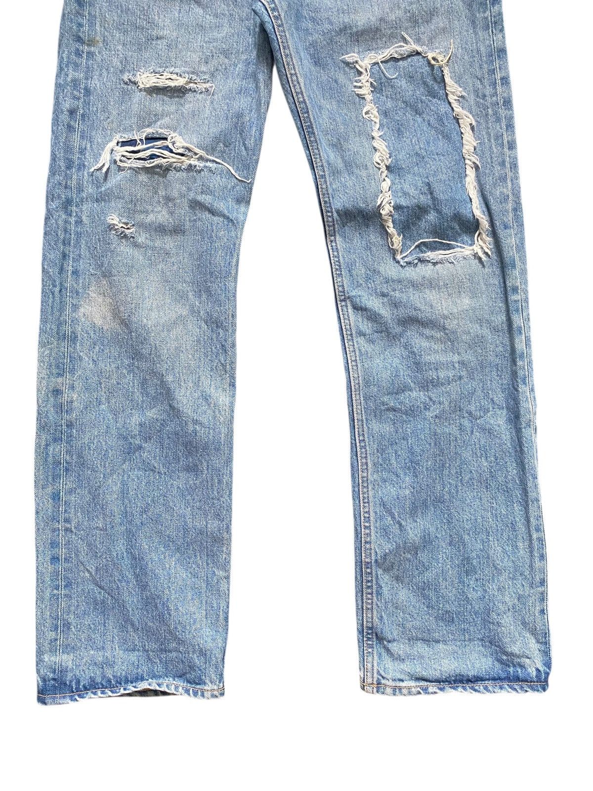 Japanese Brand Beams Japan Selvedge Distressed Patchwork Denim Size US 30 / EU 46 - 3 Thumbnail