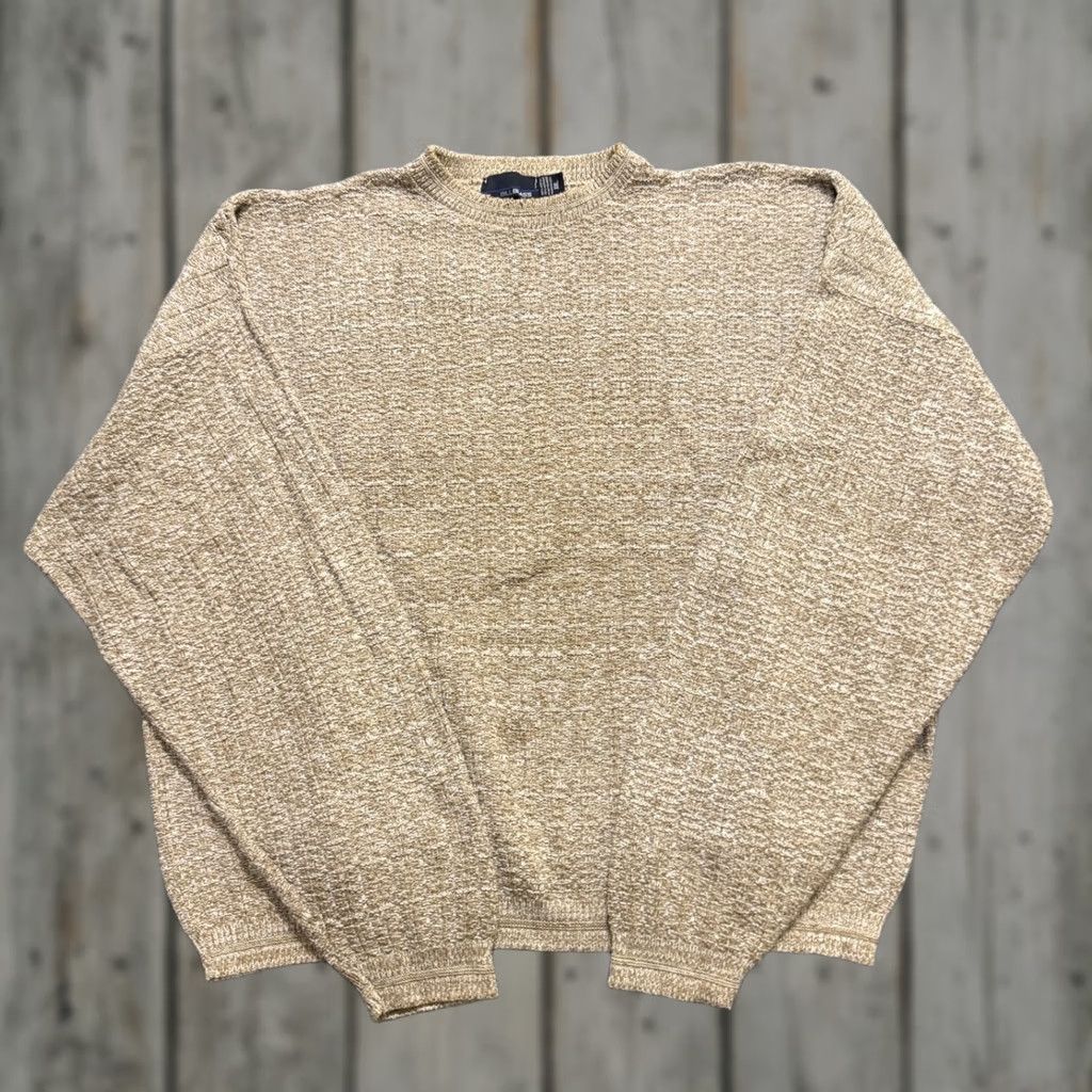 Bill Blass VINTAGE Bill Blass Knit Sweater Pullover 2XL Men Beige Distressed Cotton Blend Tan Pullover Mens Big & Tall Size US XXL / EU 58 / 5 - 1 Thumbnail