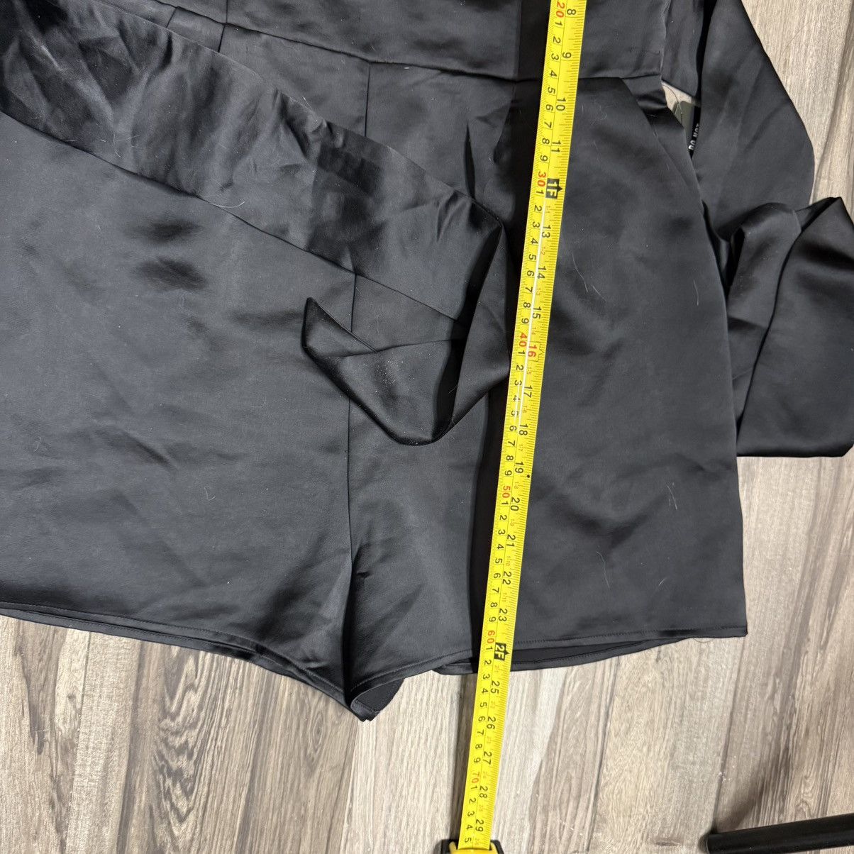 Express Express Strapless Black Satin Romper Dress Size M / US 6-8 / IT 42-44 - 7 Thumbnail