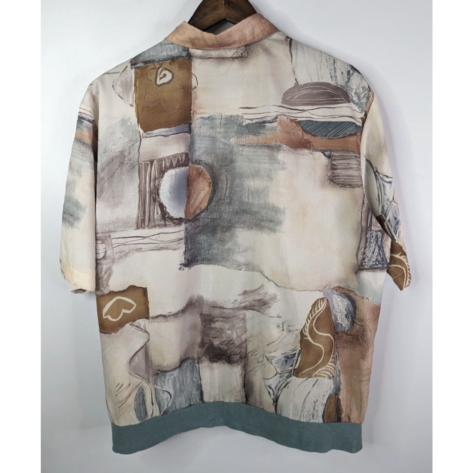 Vintage VINTAGE Fulton Street Polo Shirt Mens Large Beige Geometric Blocks 70s 80s Retro USA Casual Activewear Golf Walking Size US L / EU 52-54 / 3 - 4 Thumbnail