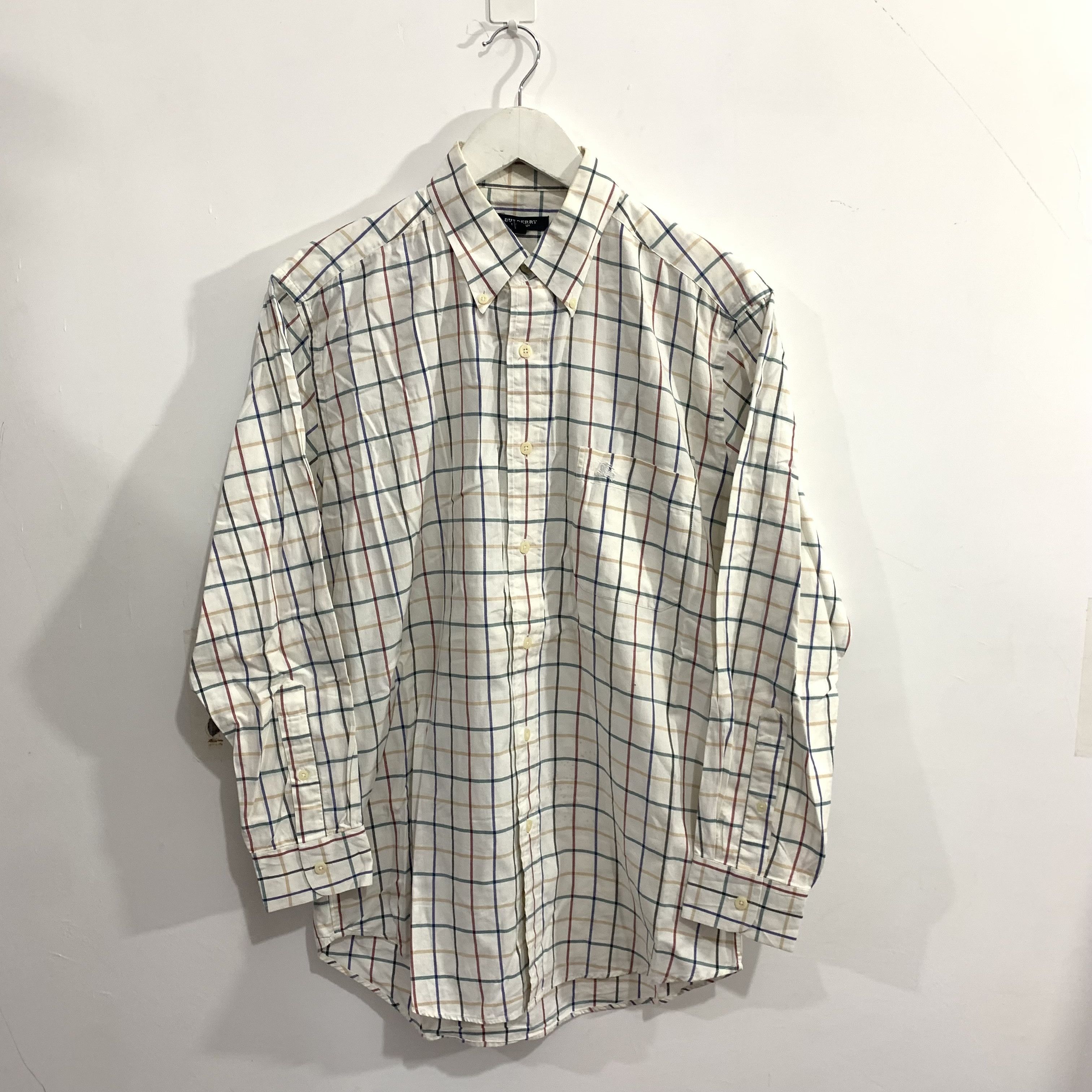 image of Burberry London Plaid Button Up Shirt in Not Specified, Men's (Size Medium)