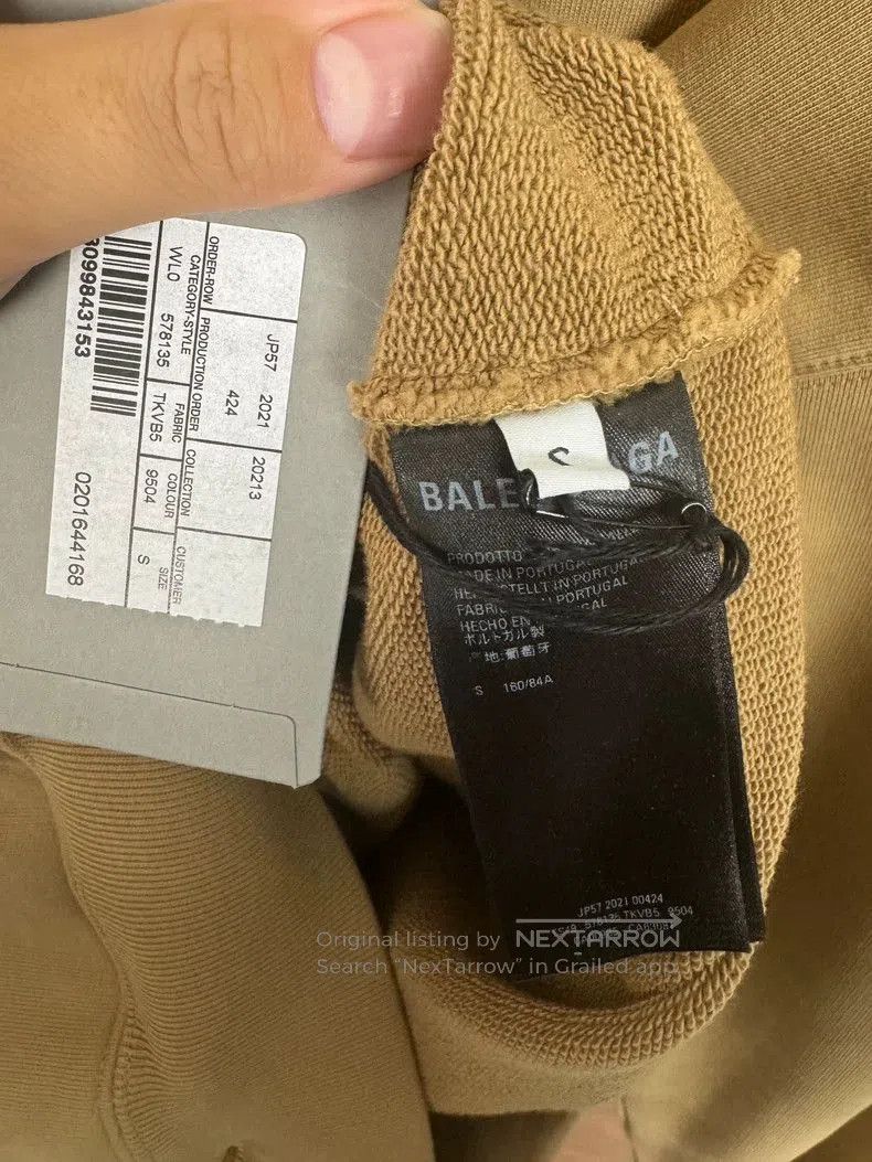 Balenciaga Balenciaga Beige Embroidered Logo Hoodie. Size US S / EU 44-46 / 1 - 5 Thumbnail
