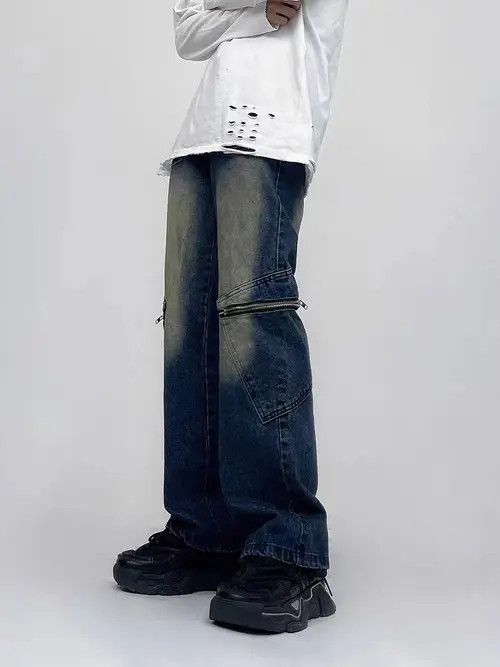 Japanese Brand × Jean Vintage washed zip pocket micro-flare jeans Size US 32 / EU 48 - 3 Thumbnail