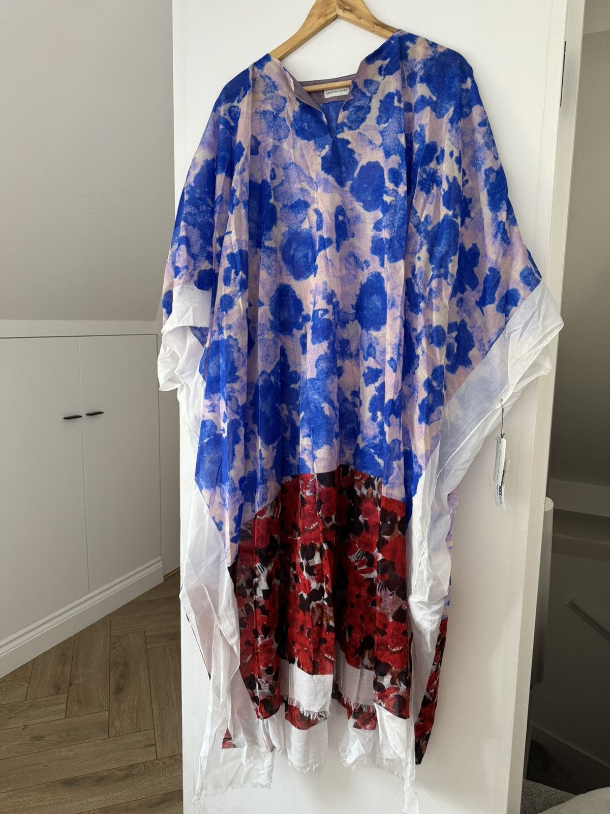 image of Dries Van Noten Cartland Caftan Dress in Blue, Women's