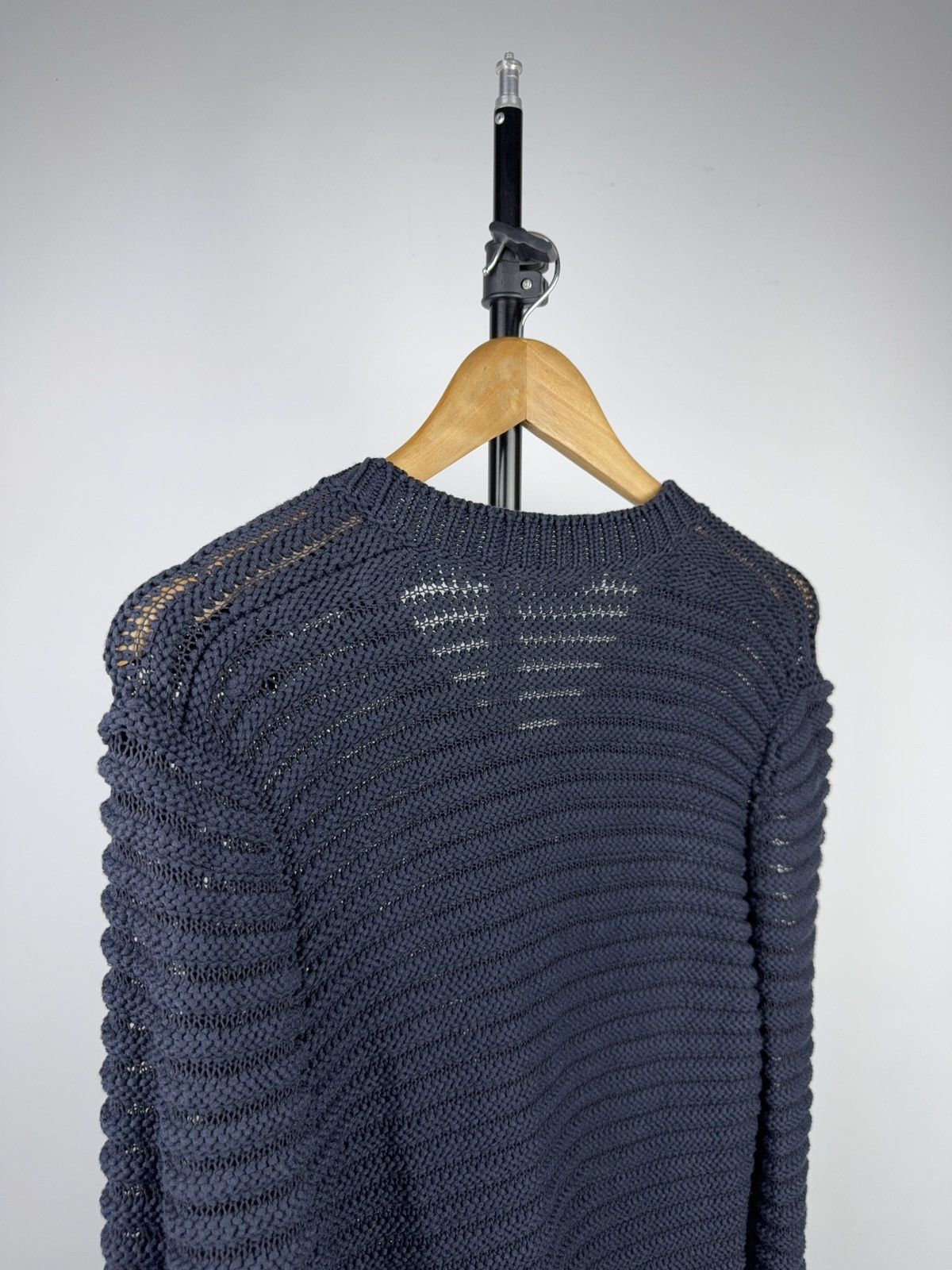 Hugo Boss Luxury Hugo Boss Italy Textured Open Knit Sweater Navy Size US S / EU 44-46 / 1 - 12 Thumbnail