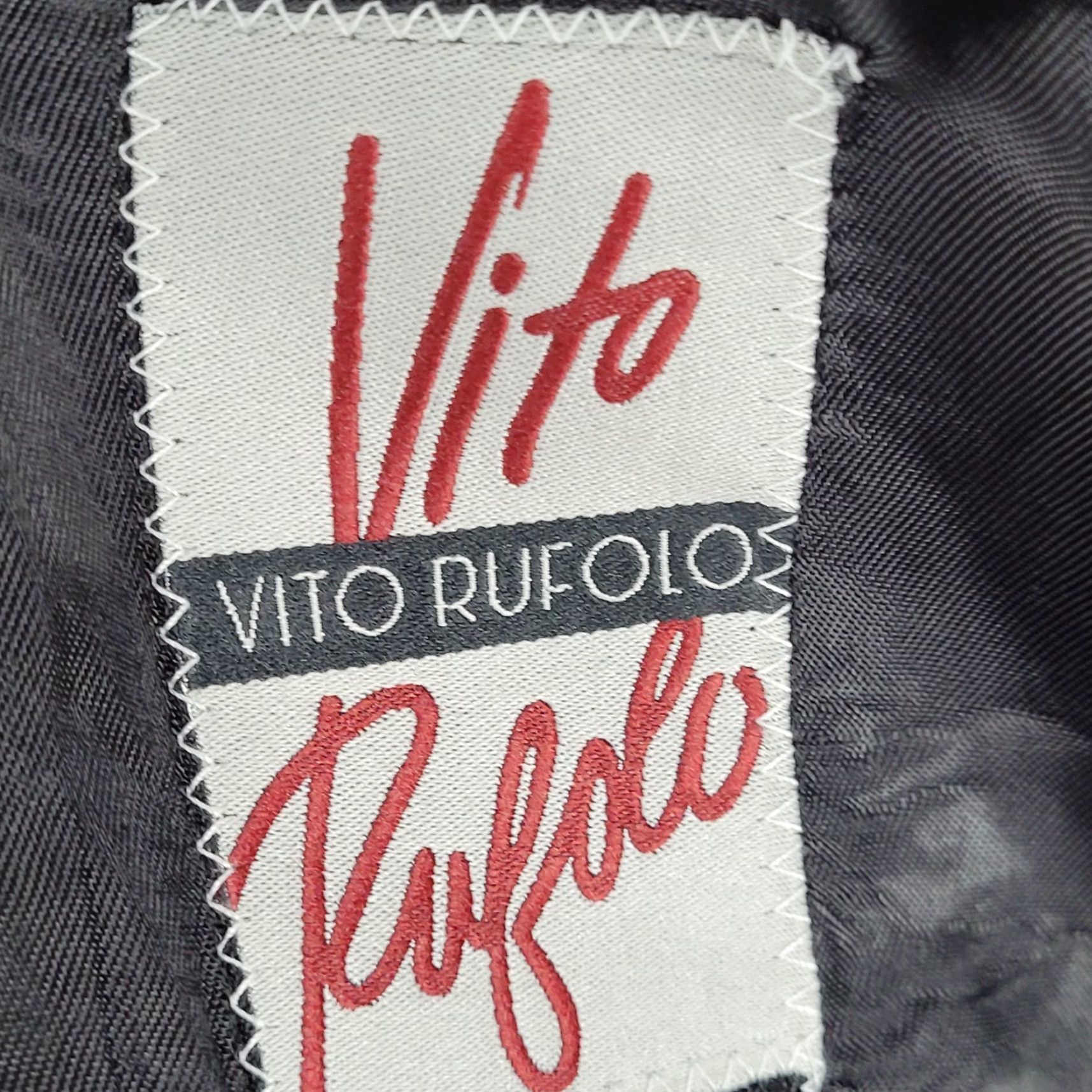 Vintage Vito Rufolo Black 100% Wool Tuxedo Suit Jacket Italy 44R Comero Super 100's Size 44R - 3 Thumbnail