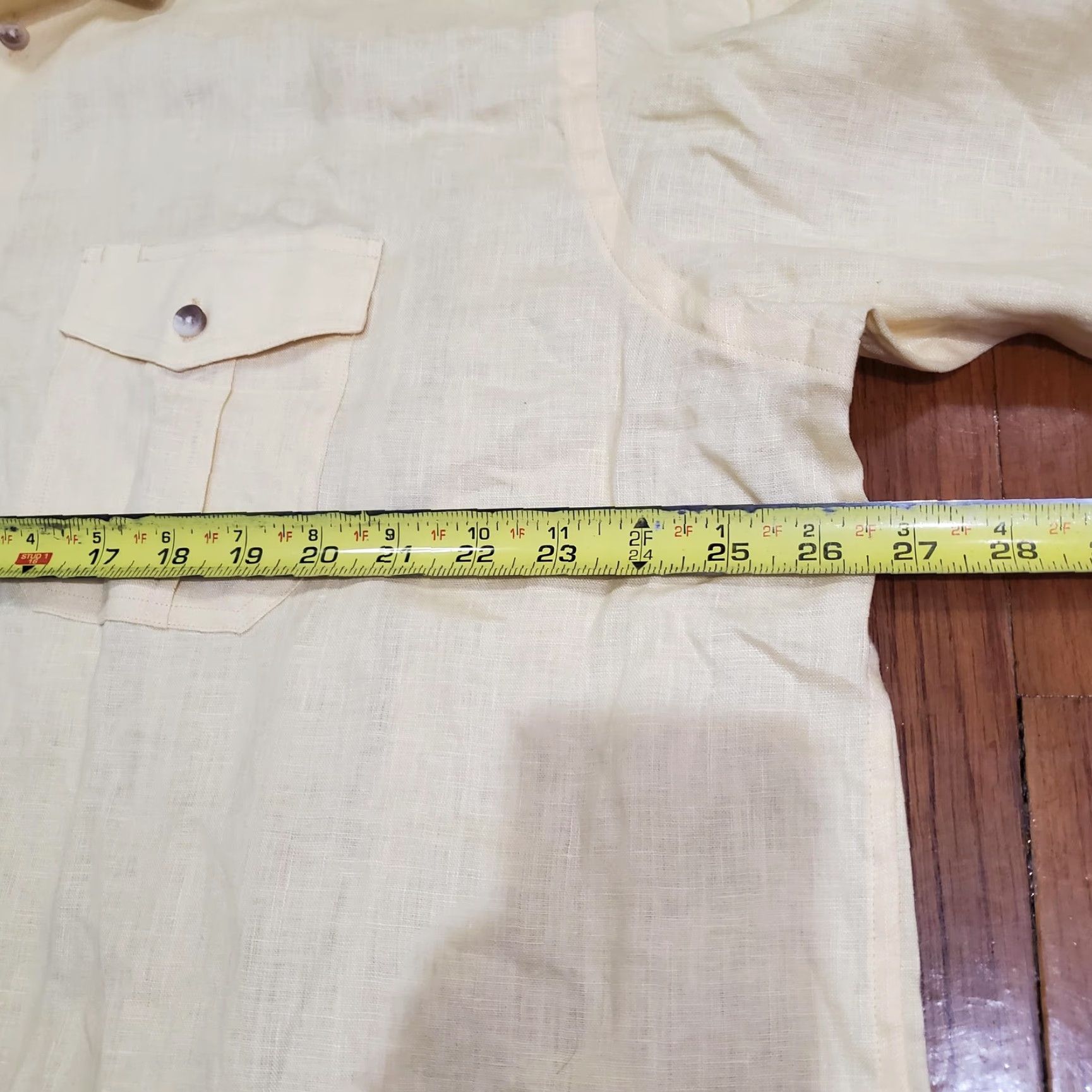 Vintage Paul Fredrick Shirt Mens 2XL Yellow 100% Linen Long Sleeve Button Front Casual Size US XXL / EU 58 / 5 - 7 Thumbnail