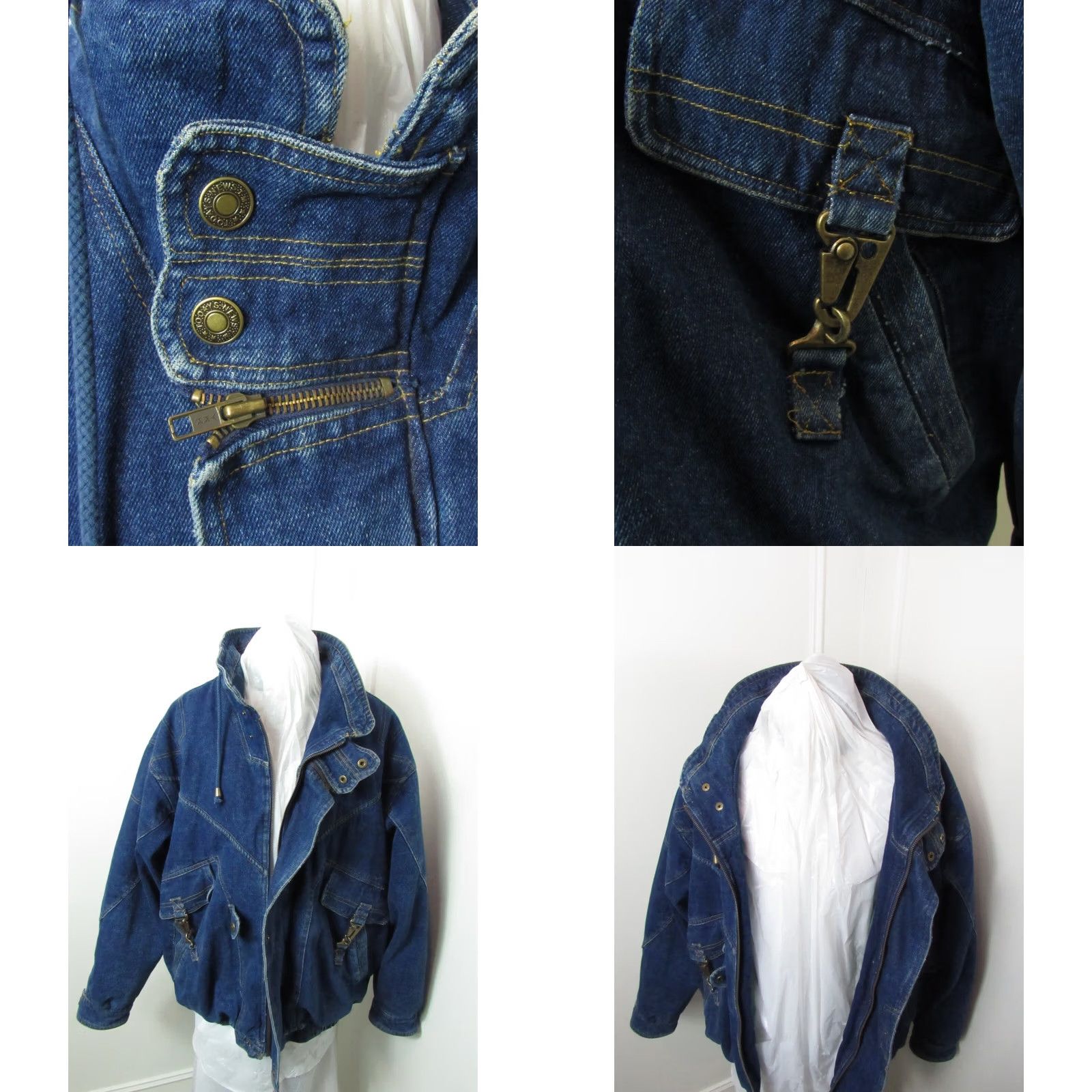 Denime VINTAGE Todays News Denim Jean Jacket Lined Quilted Men L Blue 80s Grunge Bomber Jacket Mens Vest? Size US 33 - 8 Thumbnail