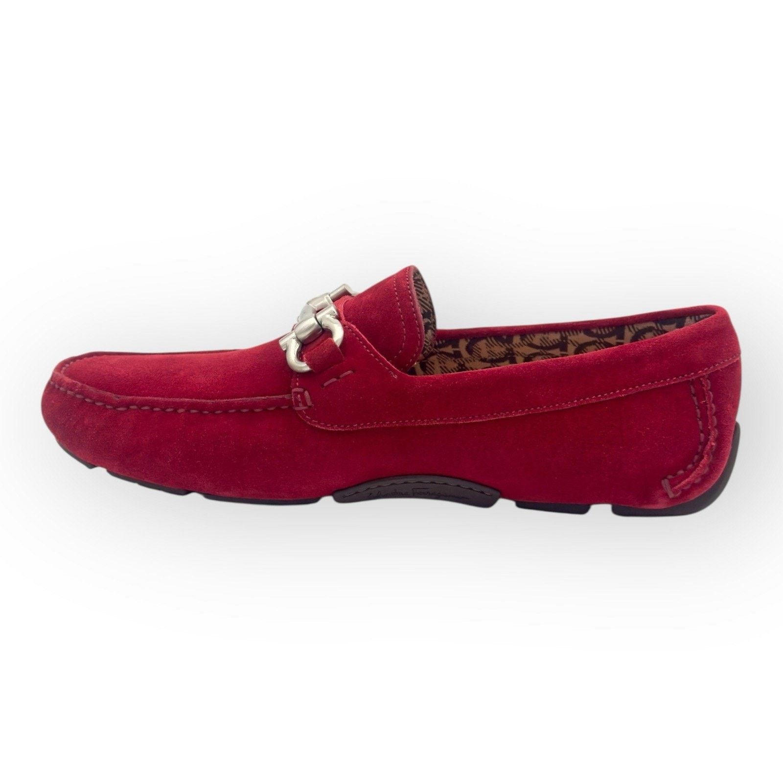 Salvatore Ferragamo Ferragamo Suede Loafers with Gancini In Red 7.5UK 8.5US Size US 8.5 / EU 41-42 - 5 Thumbnail
