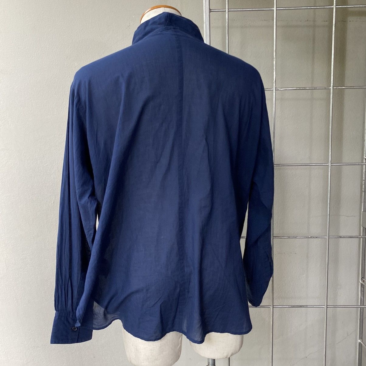 Y's Y’s Navy Stand Collar Shirt Size US XL / EU 56 / 4 - 2 Thumbnail
