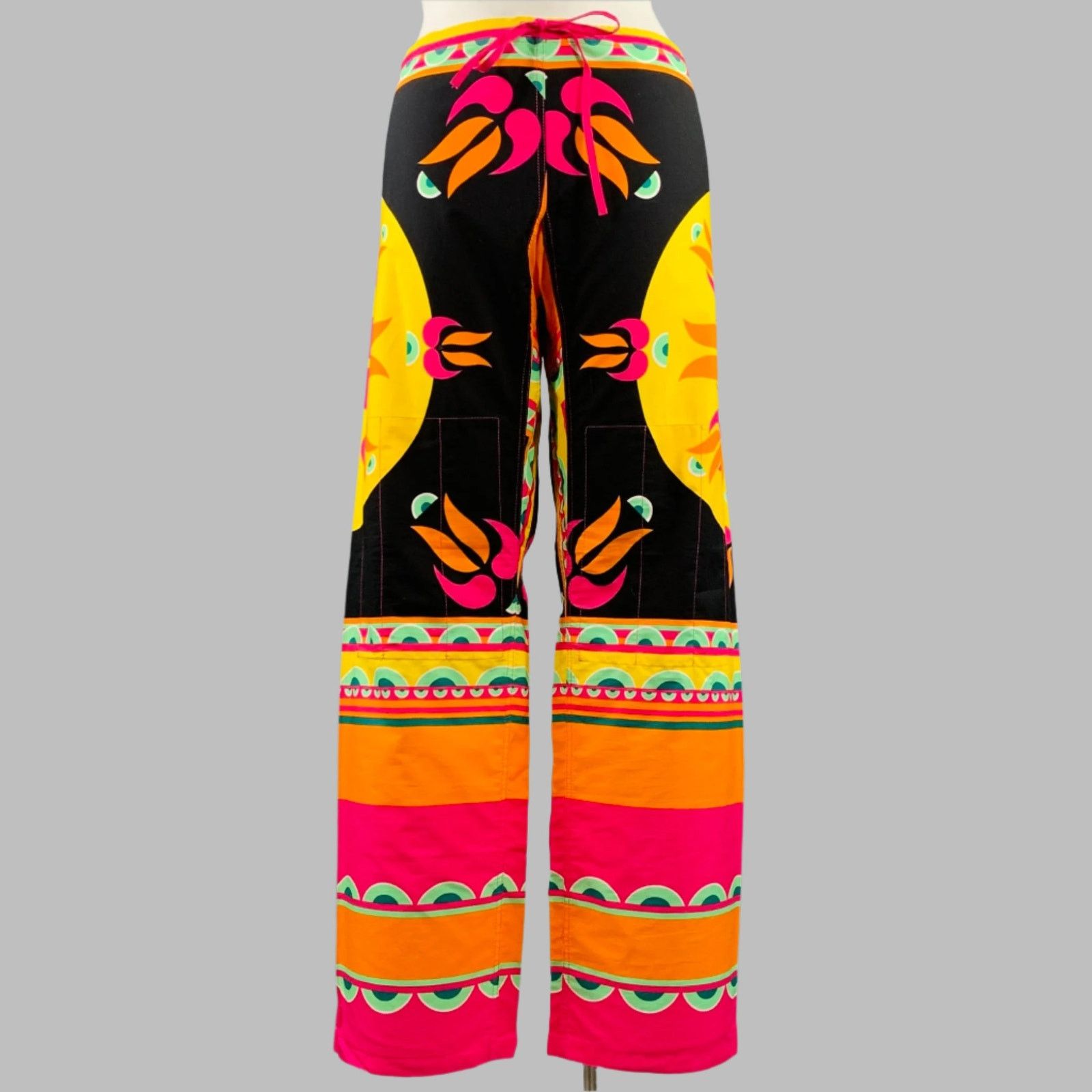 RED Valentino Size 12 Multi Color Cotton Print Drawstring Casual Pants Size 34" / US 12 / IT 48 - 1 Thumbnail