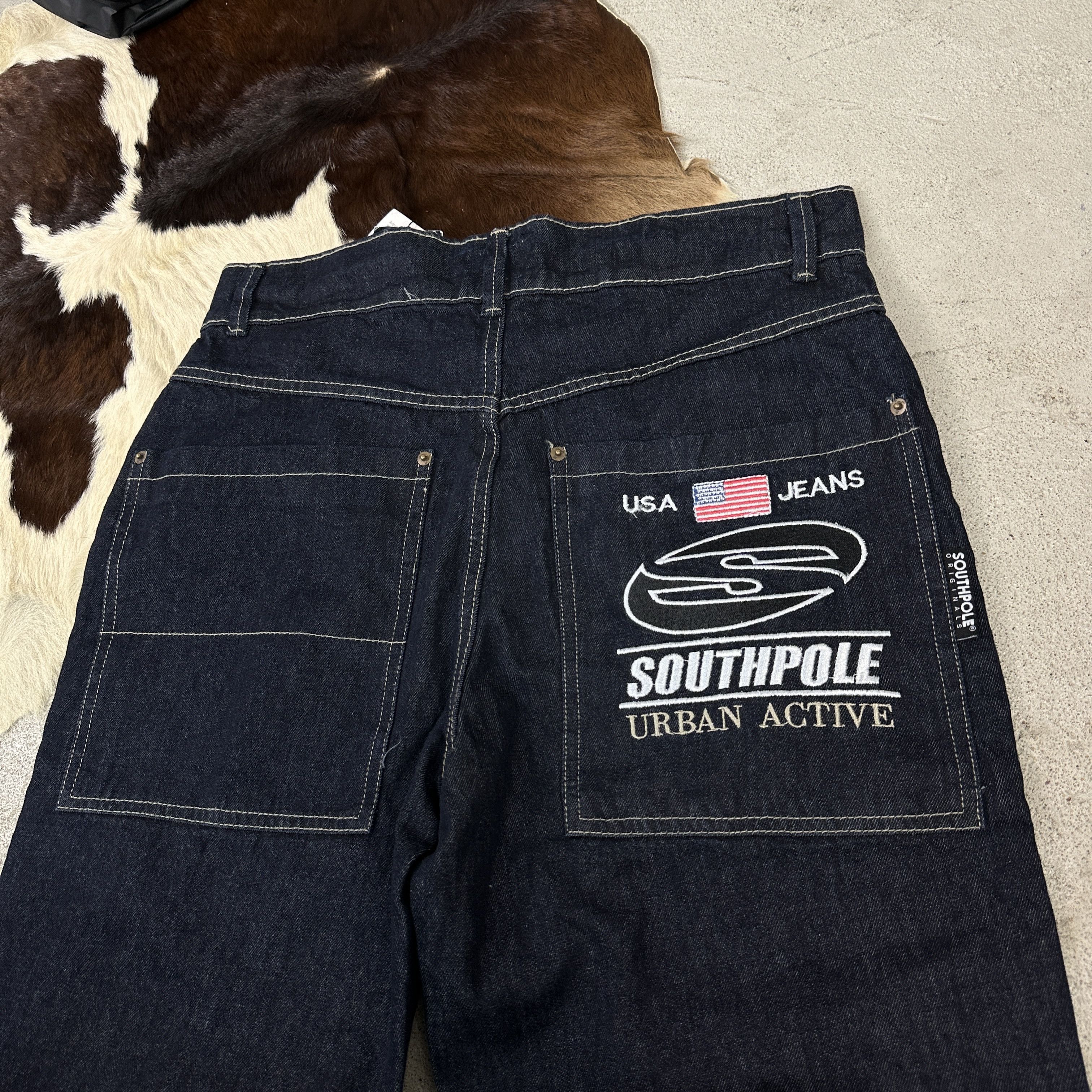 Ed Hardy × Southpole × Vintage Crazy vintage y2k black baggy embroidered jeans grunge skate Size US 30 / EU 46 - 3 Thumbnail