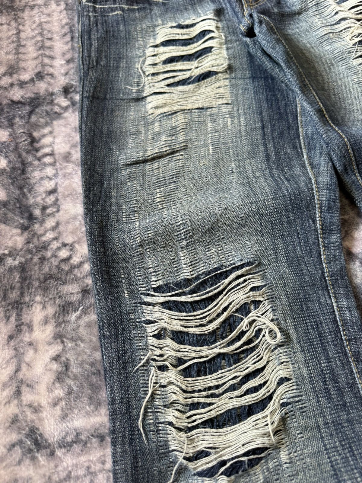 Diesel Vintage Diesel Boro Weave Distressed Flared Jeans Size US 29 - 4 Thumbnail