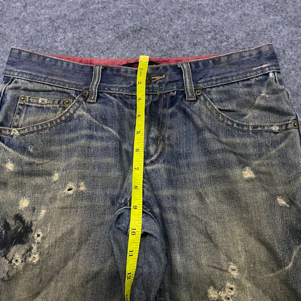 If Six Was Nine 💥Best Offer💥Vintage Midas Punk Distressed Denim Size 31" - 4 Thumbnail