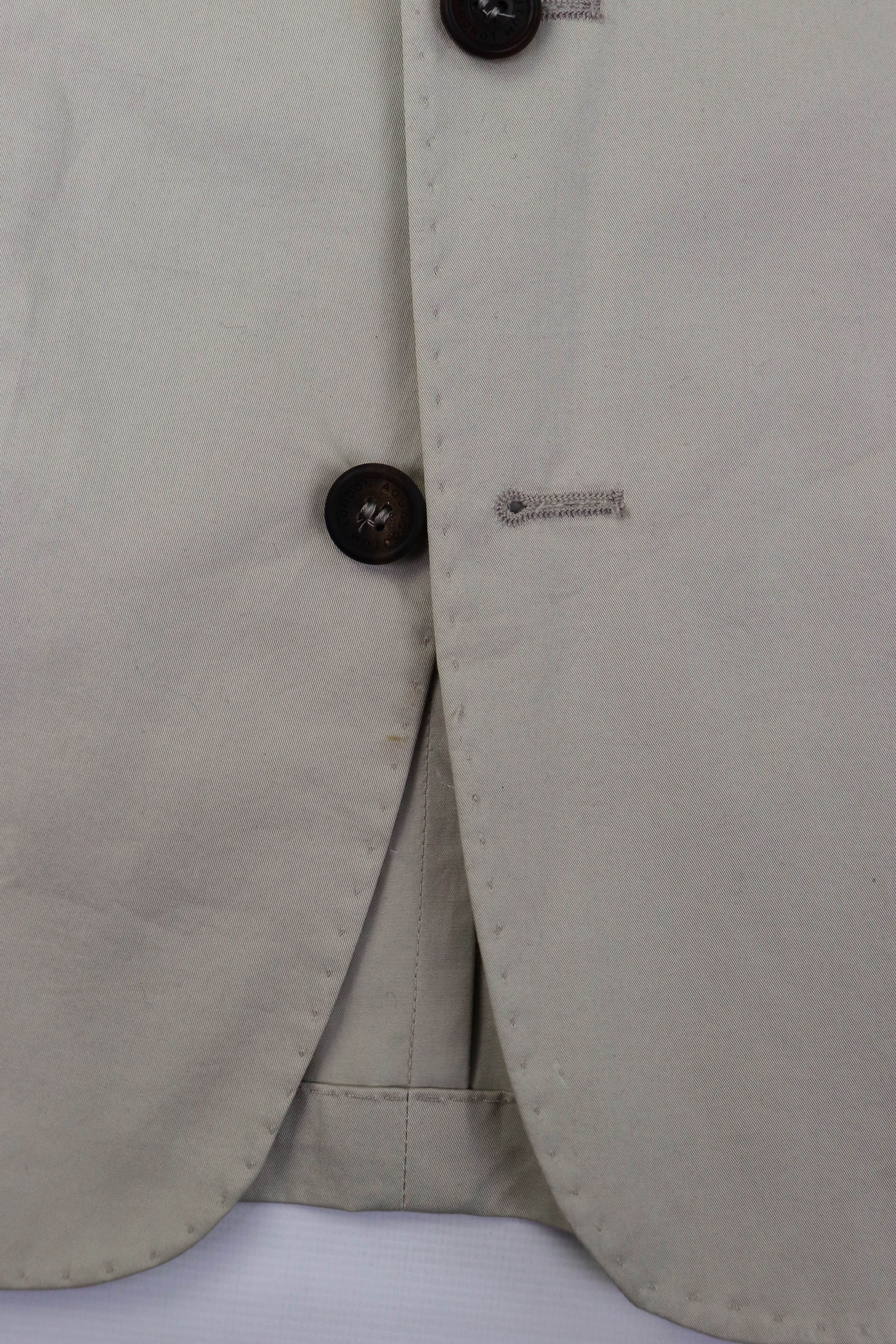 Aquascutum Aquascutum Made in Italy Light Beige Cotton Blazer Jacket Size 40S - 13 Thumbnail