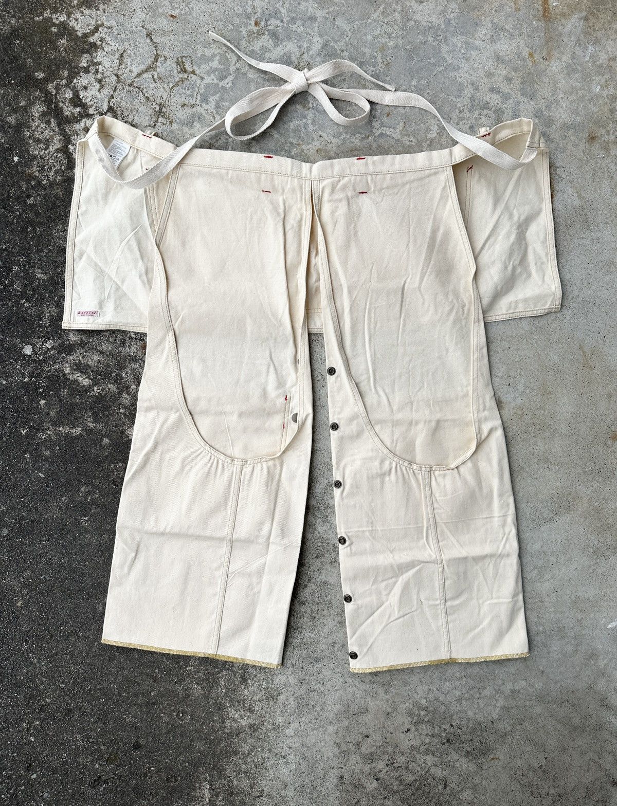 Kapital Kapital Lumber double knee chaps + apron Ivory white pant Size US 36 / EU 52 - 3 Thumbnail