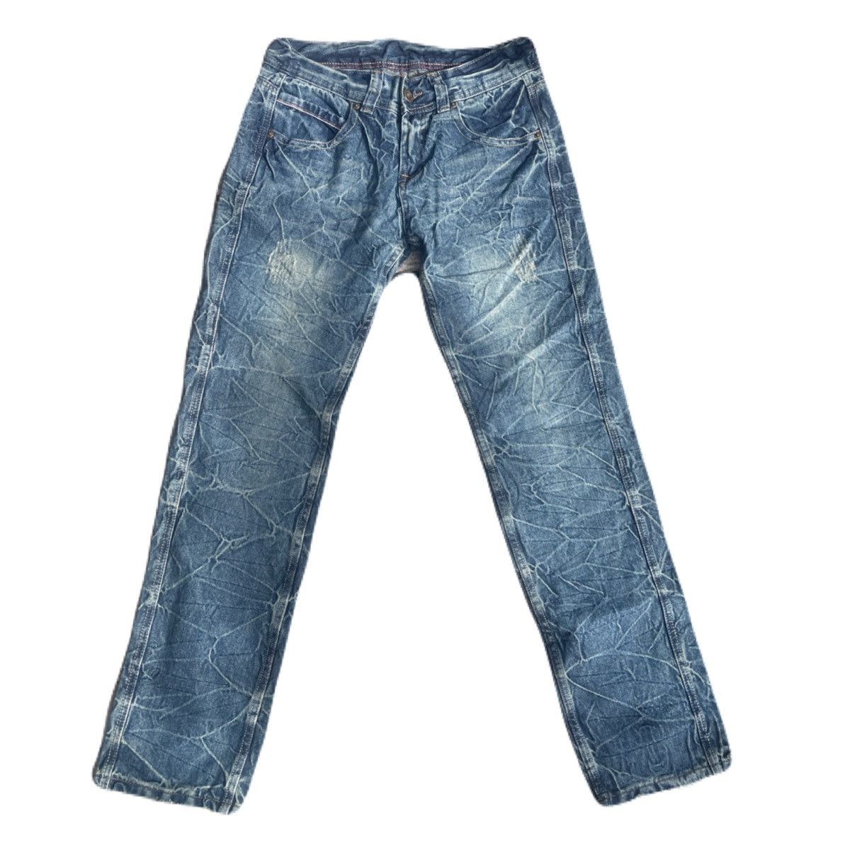 If Six Was Nine 2000s Japanese archive Distressed Mud-Wash Jeans Vkei Y2K Size US 31 - 2 Thumbnail