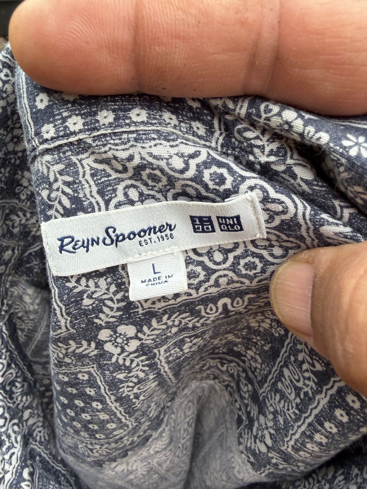 Reyn Spooner PreOwned Reyn Spooner X Uniqlo Hawaiian Print Blue Men's L Size US L / EU 52-54 / 3 - 4 Thumbnail