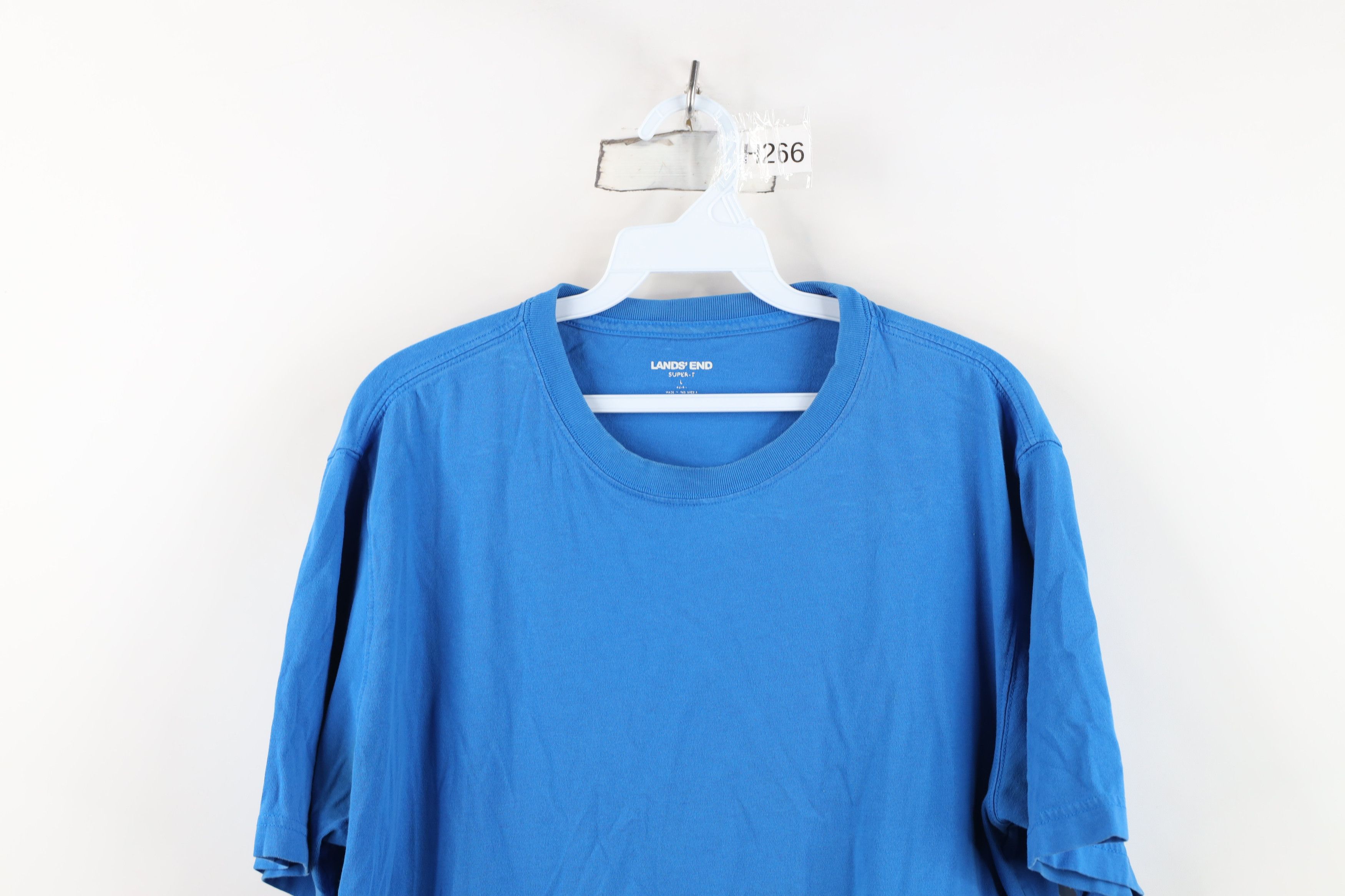 Lands' End Vintage Y2K Lands End Blank Short Sleeve T-Shirt Blue Cotton Size US L / EU 52-54 / 3 - 2 Thumbnail