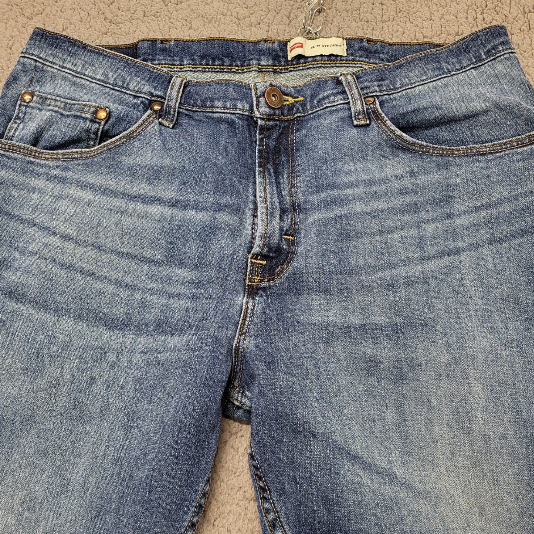 Wrangler Wrangler Jeans Mens 36x32 Denim Slim Straight Blue Stretch 5-Pocket Cowboy Cut Wrangler Cowboy Cut Mens Jeans Size US 36 / EU 52 - 7 Thumbnail