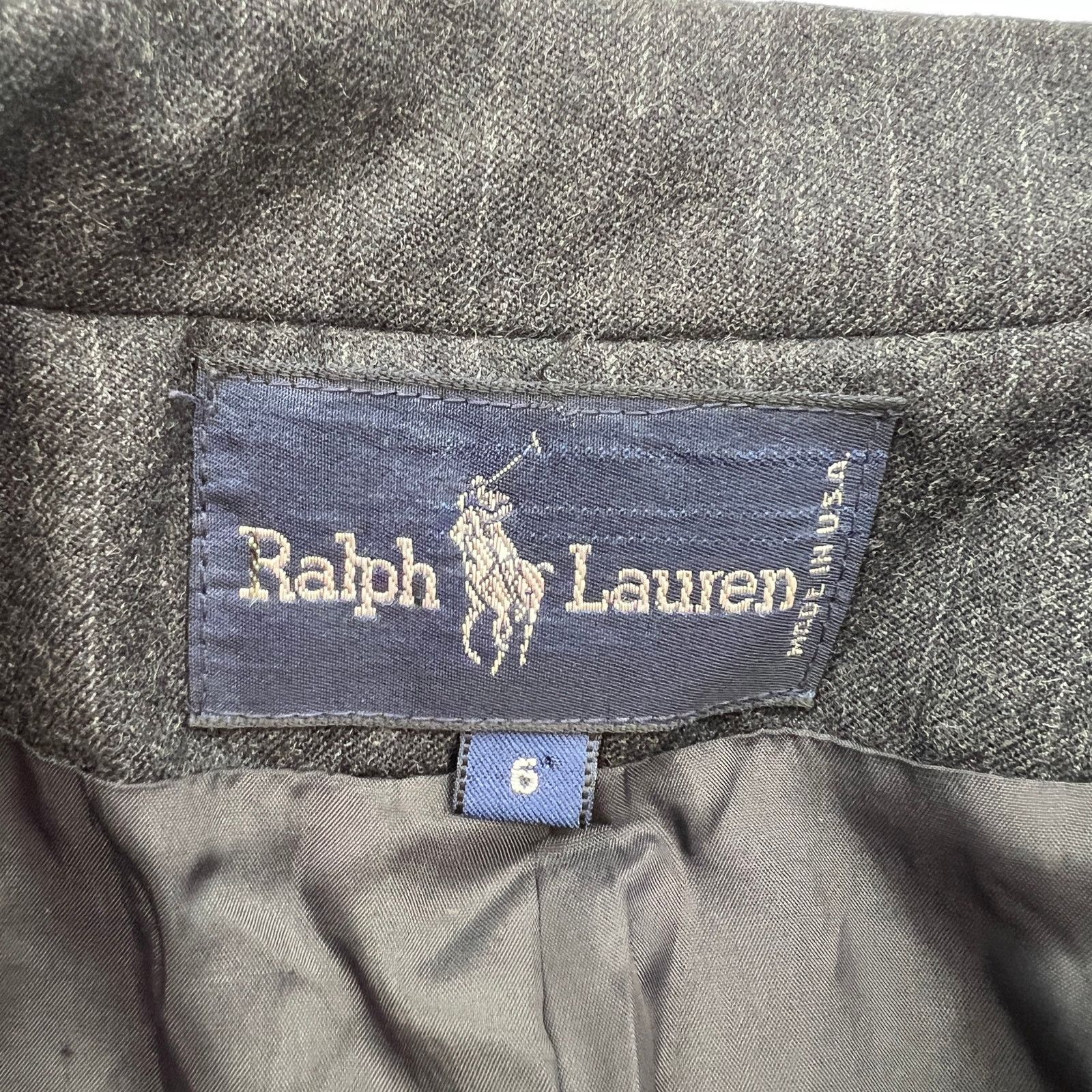 Ralph Lauren Vintage Ralph Lauren Gray Stripe Wool Blazer Size M / US 6-8 / IT 42-44 - 3 Thumbnail