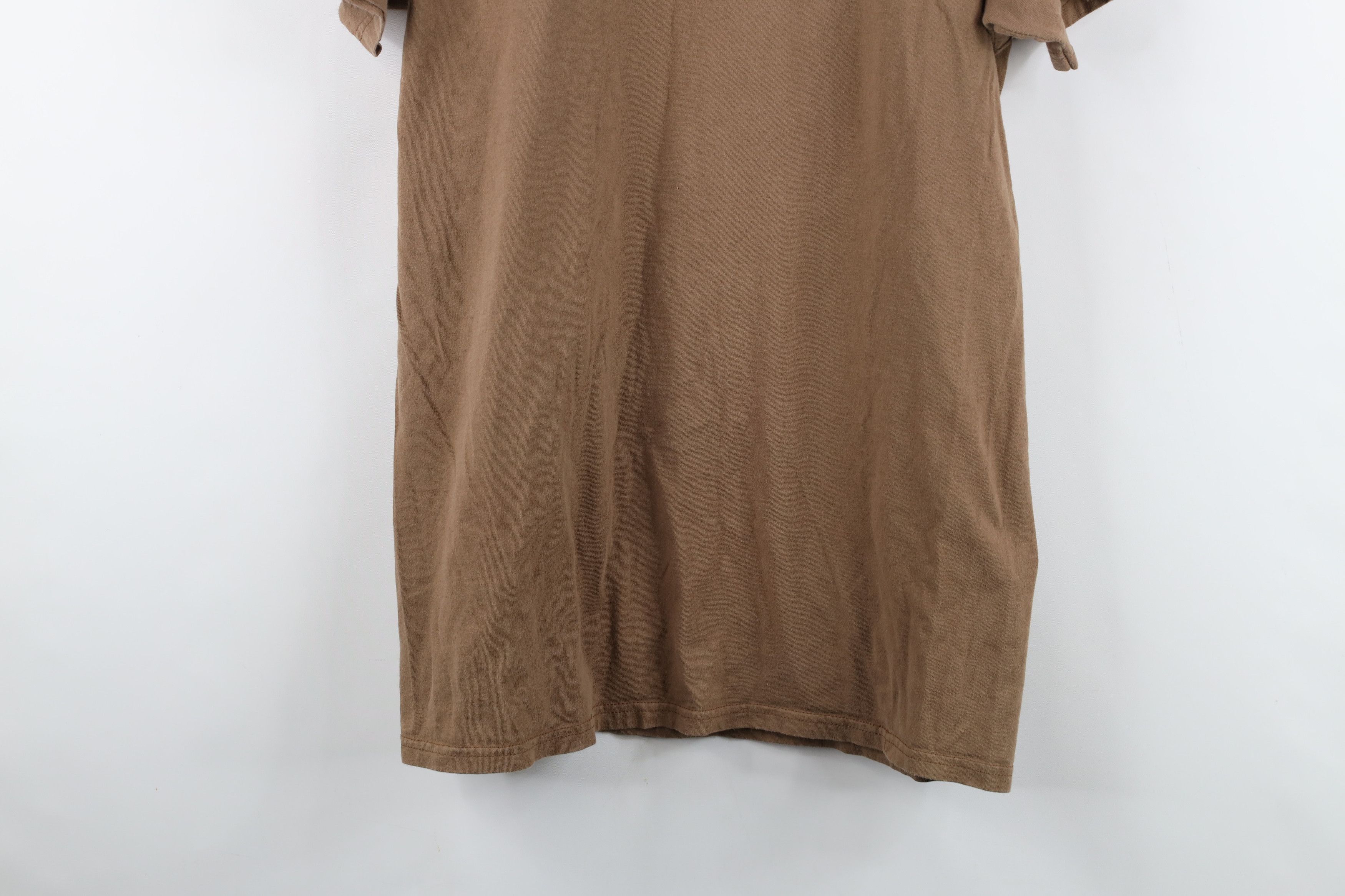 Vintage Vintage 90s Streetwear Blank Combed Cotton T-Shirt Brown USA Size US L / EU 52-54 / 3 - 15 Thumbnail