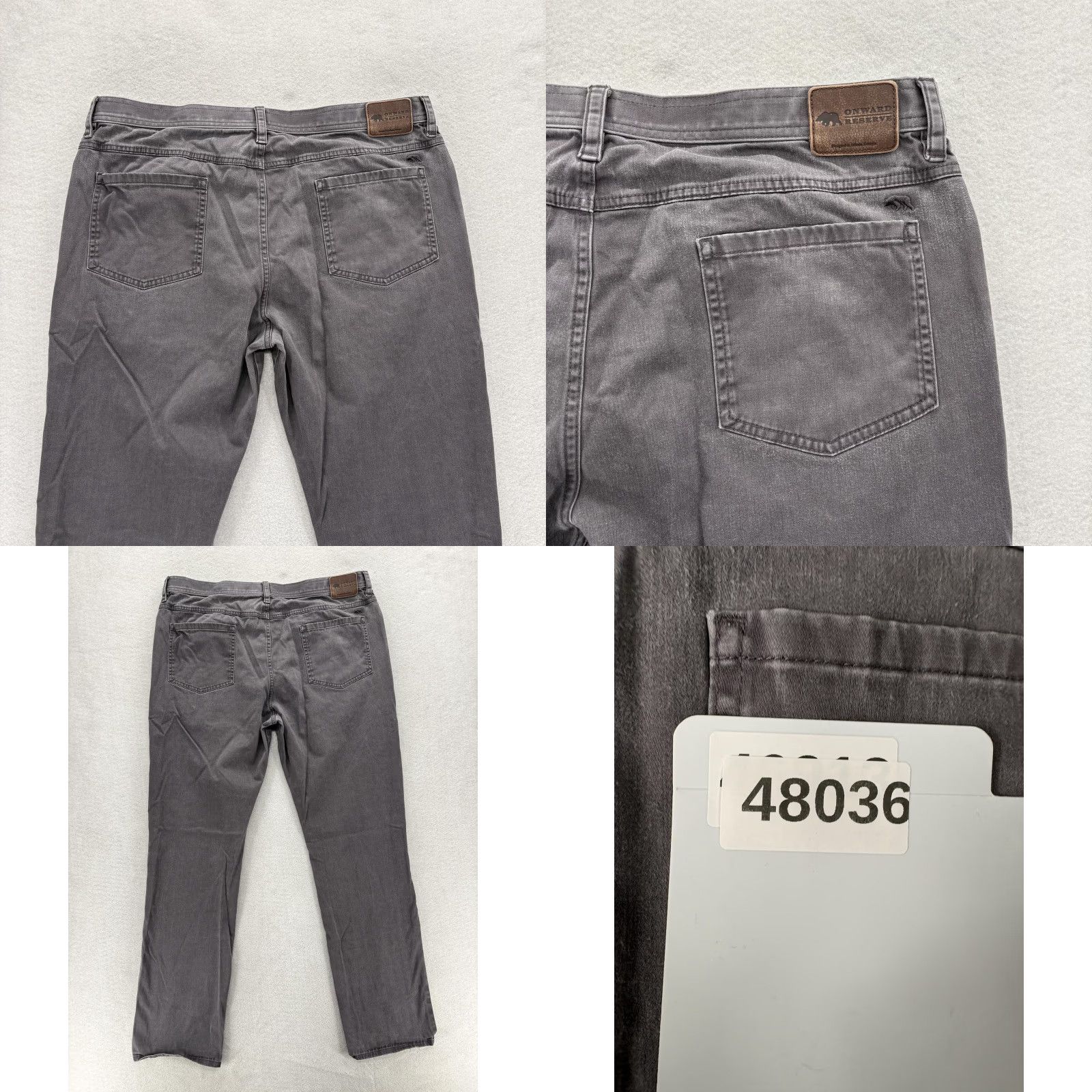 Vintage Onward Reserve Five-Pocket Pants Mens 38x34 Gray Stretch Straight Casual Workwear Regular Rise Mid Size US 38 / EU 54 - 9 Thumbnail