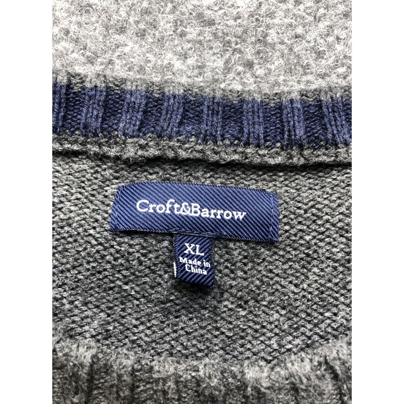 Croft & Barrow Croft & Barrow Sweater Mens XL Gray Crewneck Knit Pullover Casual Solid Size US XL / EU 56 / 4 - 2 Thumbnail
