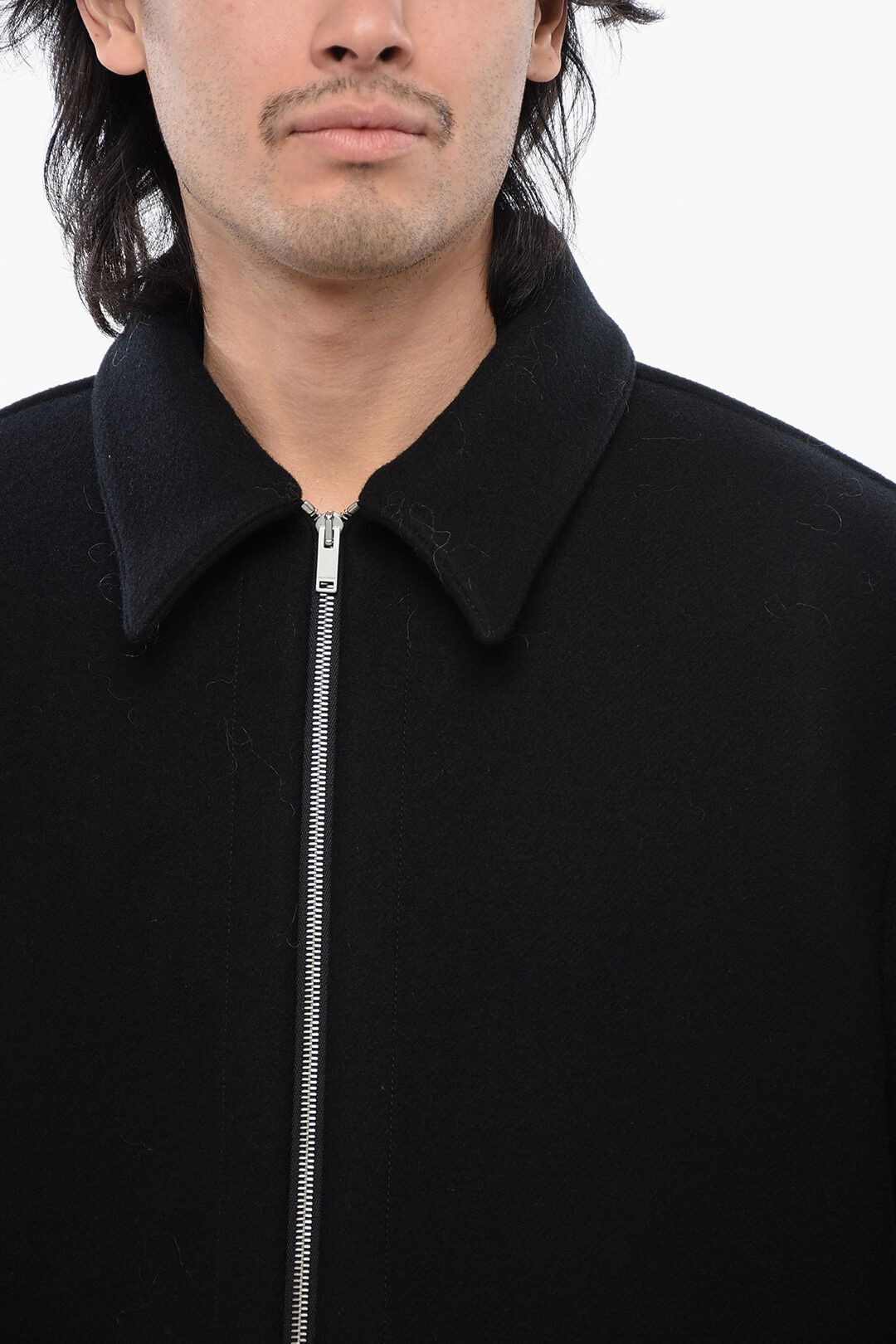 Jil Sander og1mm0625 Zipped Wool Coat in Black Size US M / EU 48-50 / 2 - 3 Thumbnail