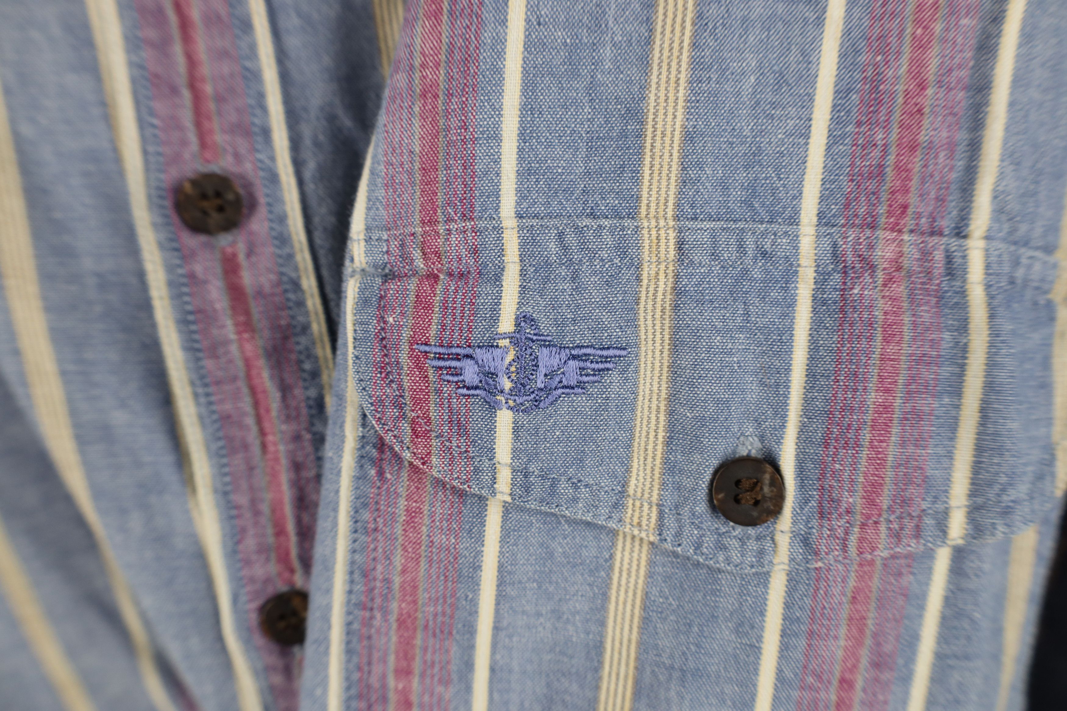 Vintage Vintage 90s Streetwear Chambray Collared Button Shirt Size US L / EU 52-54 / 3 - 4 Thumbnail