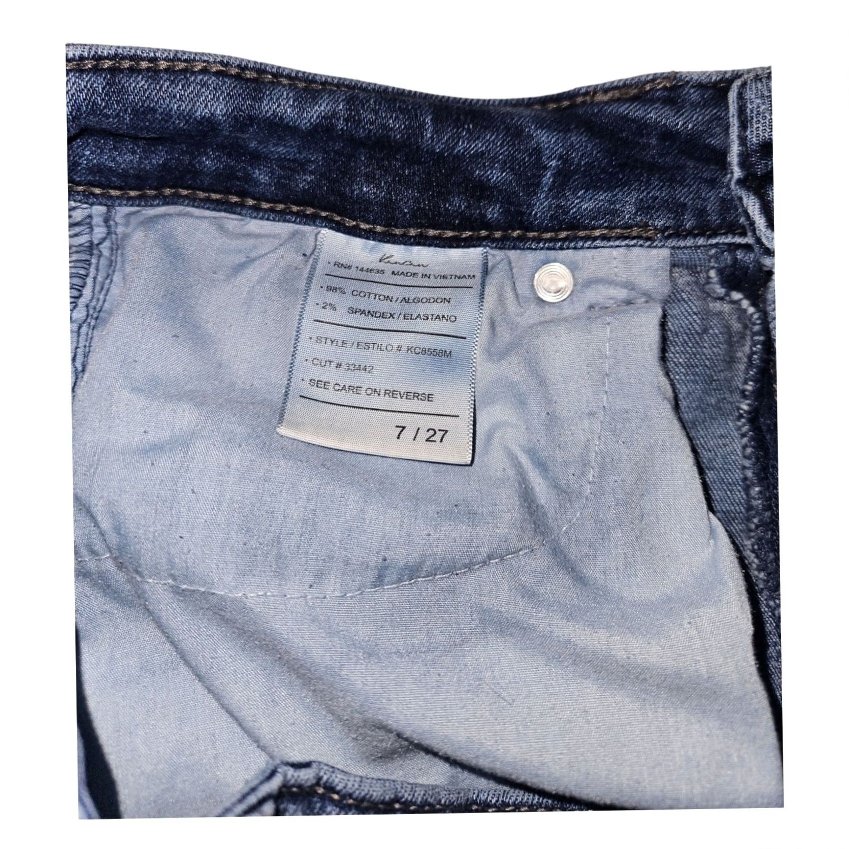 Vintage Kancan Jeans 7/27 Mid-Rise Ankle Slit 5-Pocket Denim Blue Juniors 26 in Cotton Spandex Womens Jeans KC8558M Size 28" / US 6 / IT 42 - 2 Thumbnail