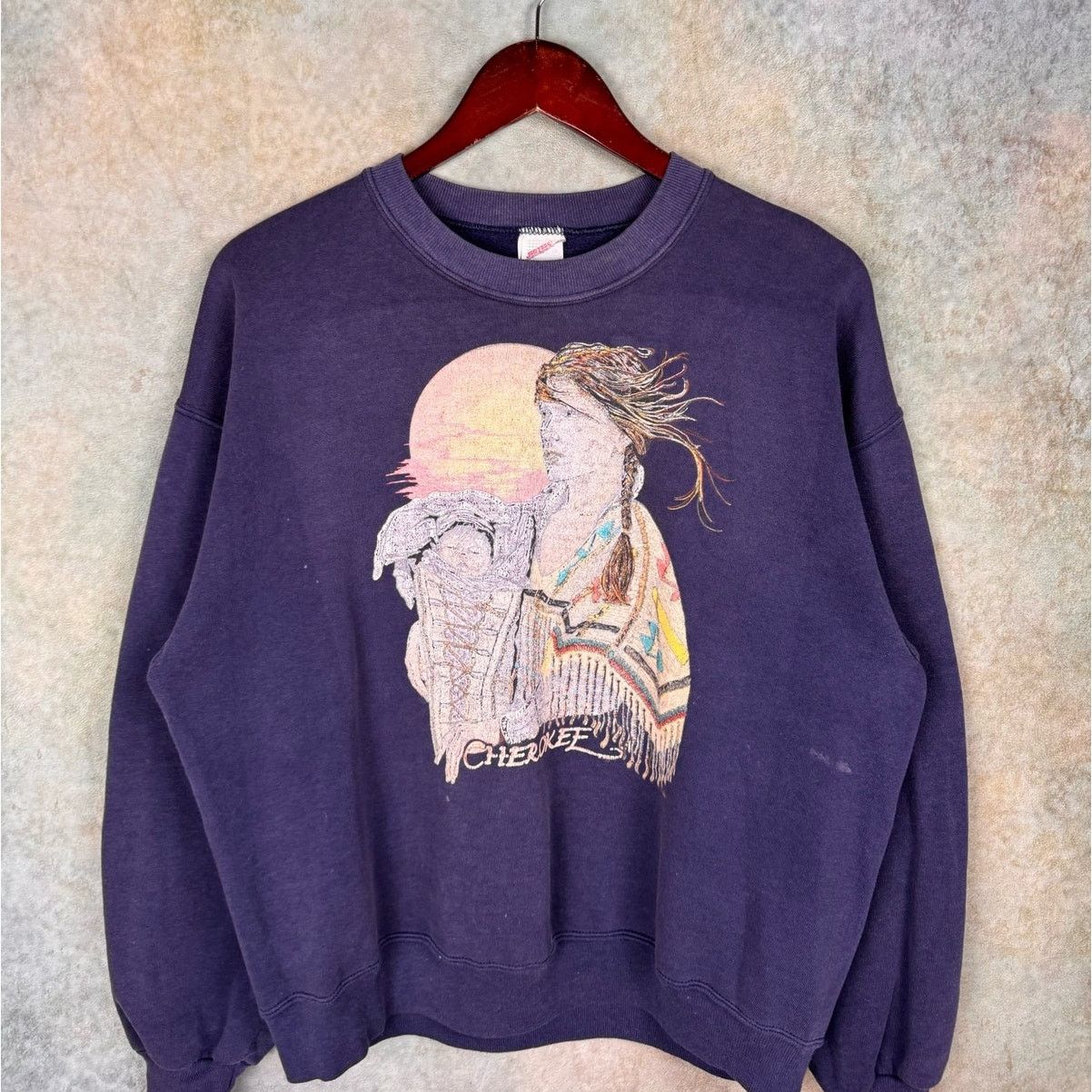 The Mountain × Vintage VTG 80s Native American Woman Graphic Sweatshirt M Cherokee Size US M / EU 48-50 / 2 - 2 Thumbnail