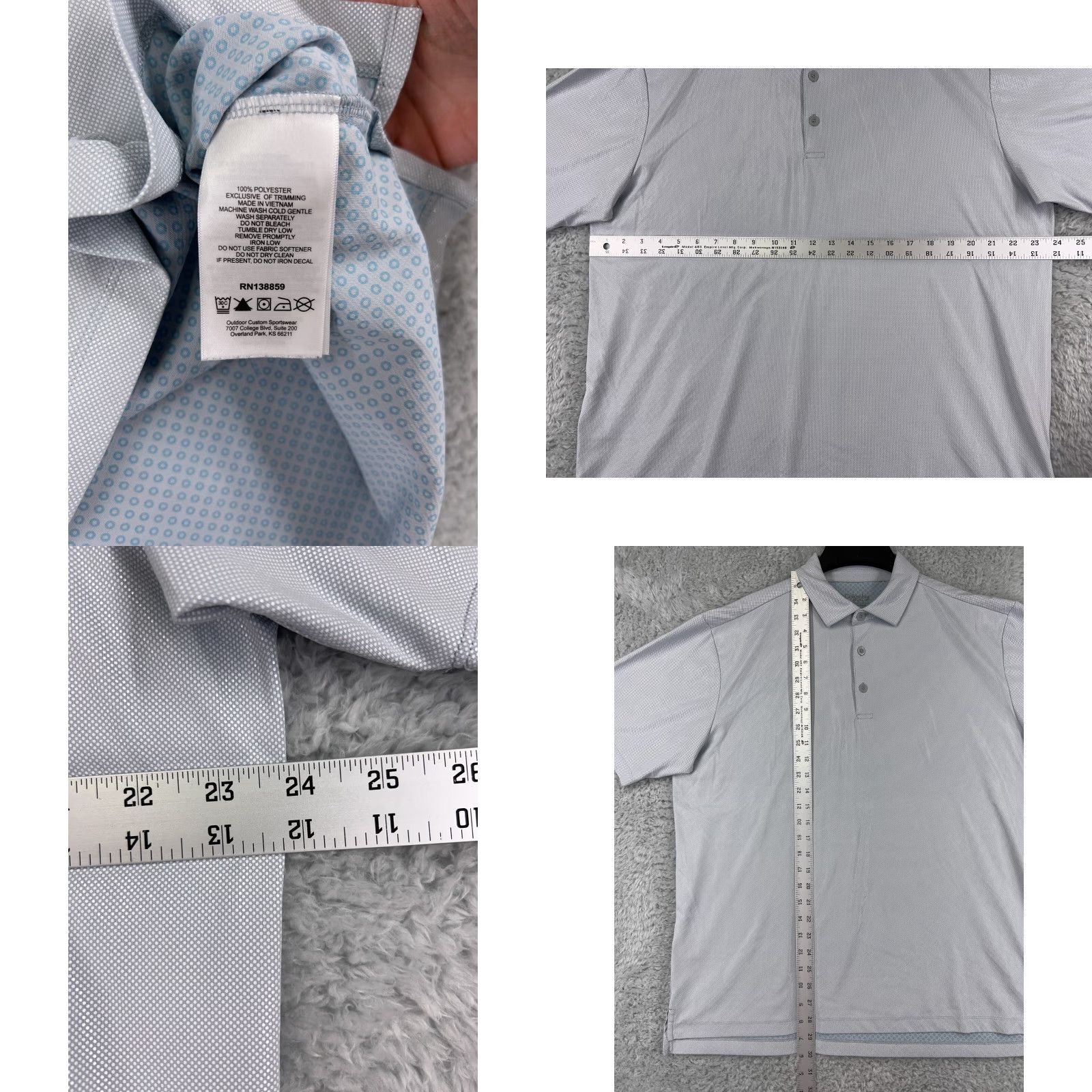Vintage Columbia Polo Shirt Mens XL Blue Shiny Dots 100% Polyester Size US XL / EU 56 / 4 - 8 Thumbnail