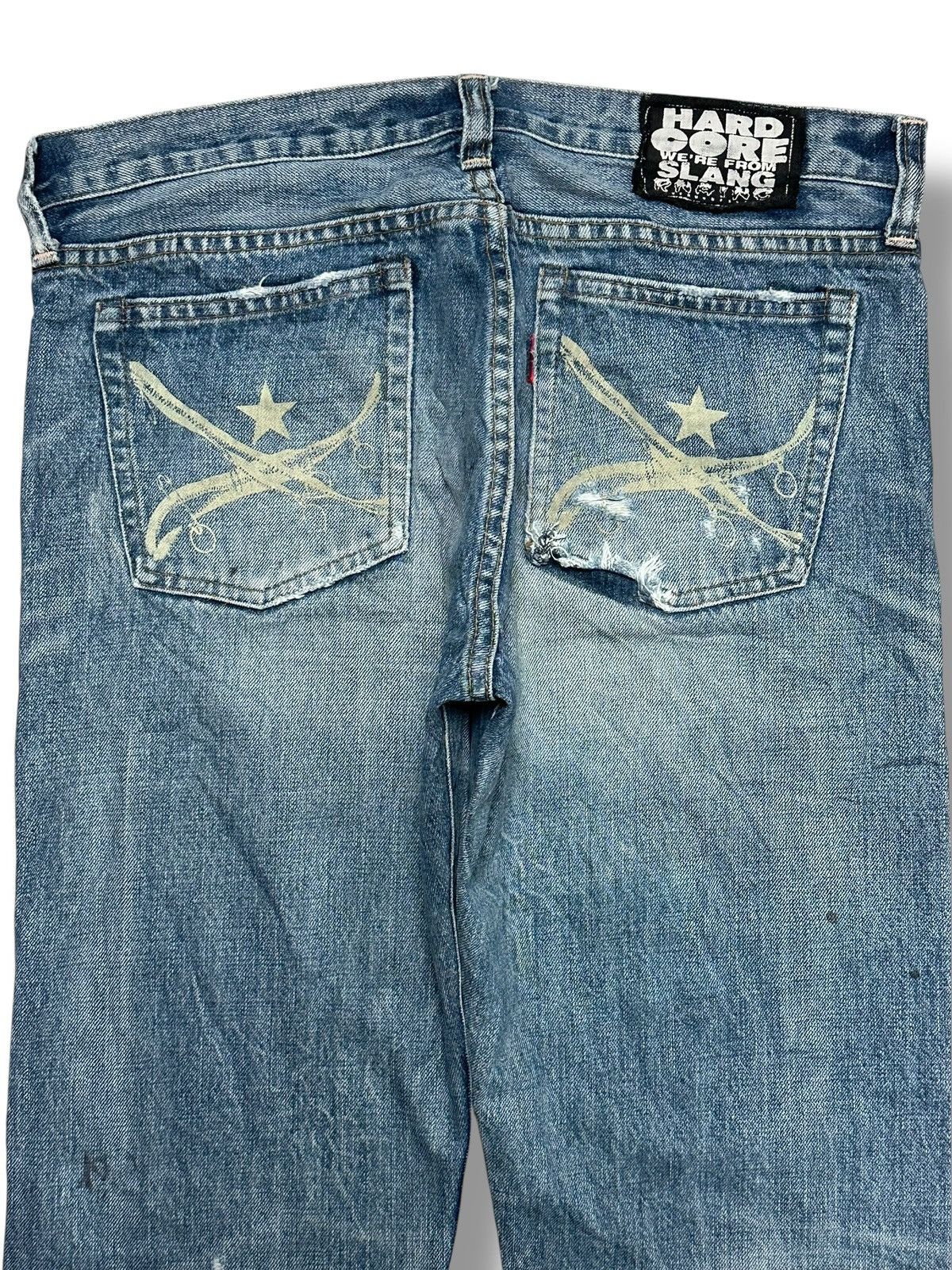 Vintage RNA Jeans Hardcore We're From Slang Distressed Patches Faded Size US 33 - 4 Thumbnail
