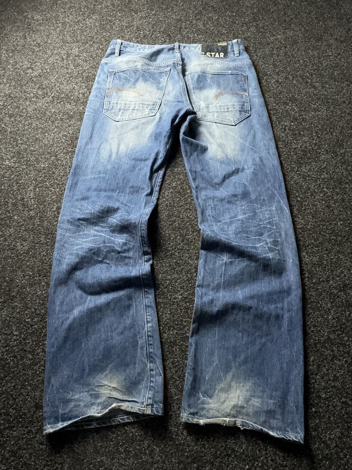G-Star 00s Y2K G-Star RAW GS01 Distressed Destroyed Wide Jeans Size US 32 / EU 48 - 9 Thumbnail