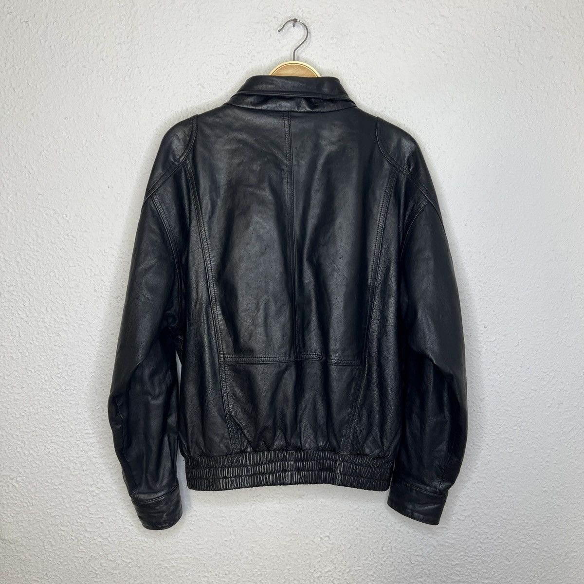 Japanese Brand Vintage Leather Jacket Biker Ramones Black Genuine Trucker Size US M / EU 48-50 / 2 - 7 Thumbnail