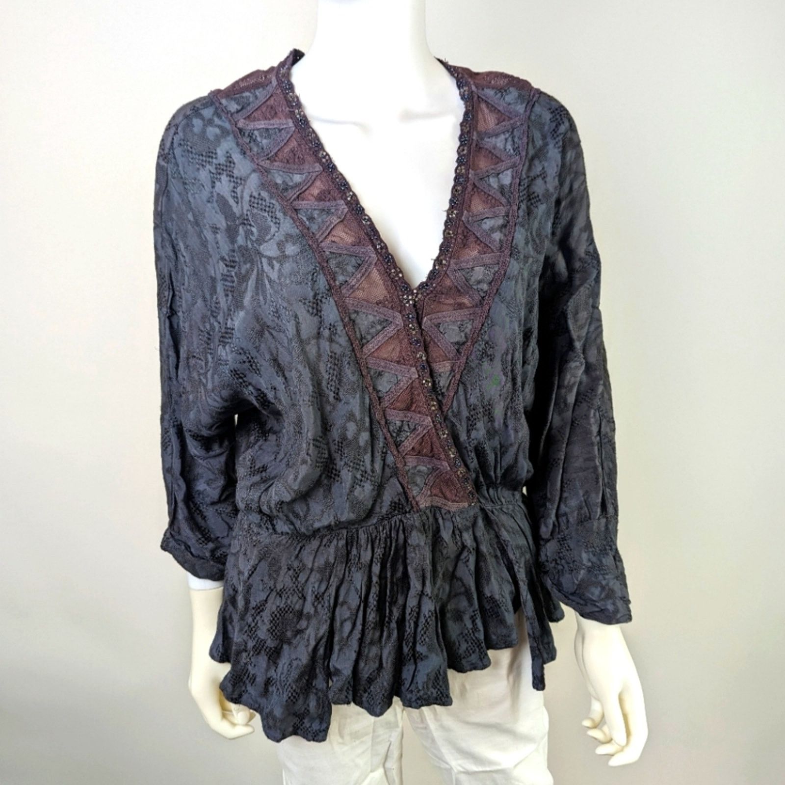 Free People Free People Boho Peplum Top - S Size S / US 4 / IT 40 - 1 Thumbnail