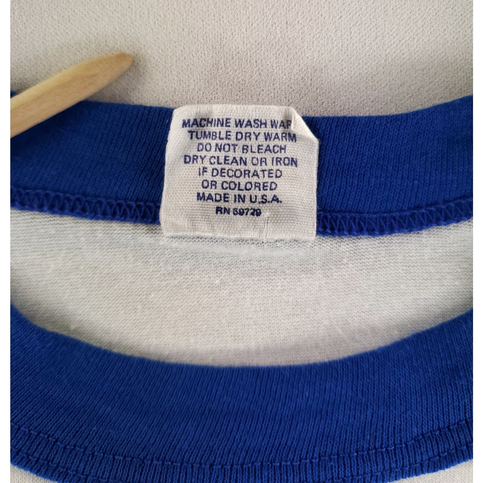Vintage VINTAGE Kansas City Royals Ringer T Shirt Trench VTG 80s Blue White Made USA Mens L M Size US M / EU 48-50 / 2 - 3 Thumbnail
