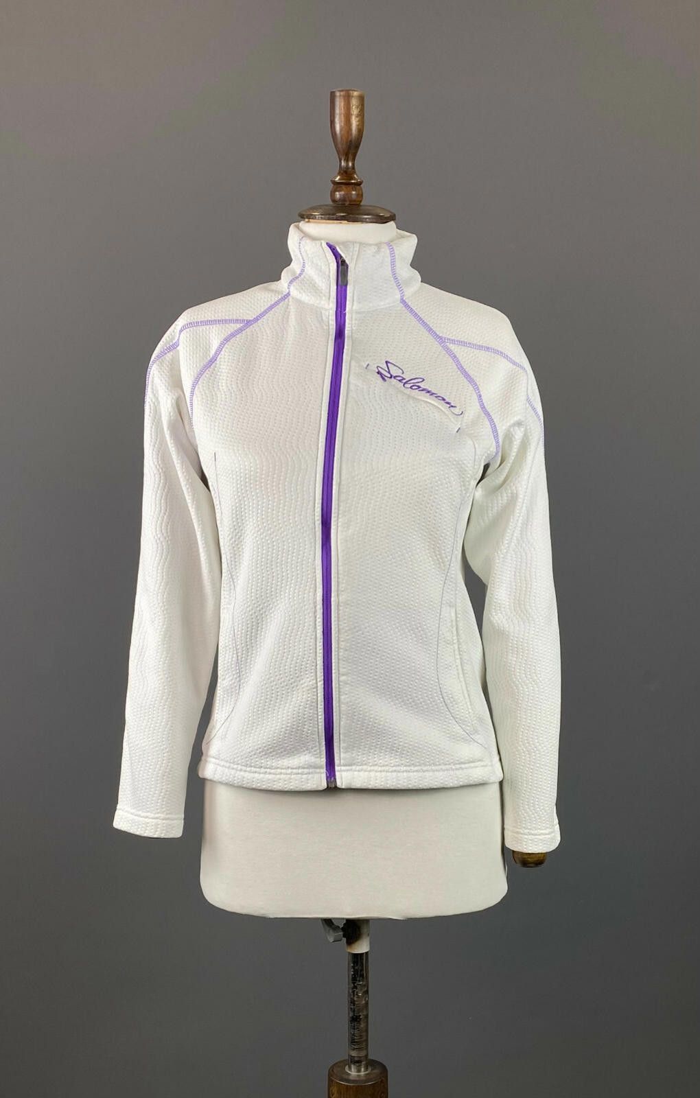 Salomon Salomon White Full Zip Long Sleeve Ski Fleece Sweater Size M Size M / US 6-8 / IT 42-44 - 1 Thumbnail