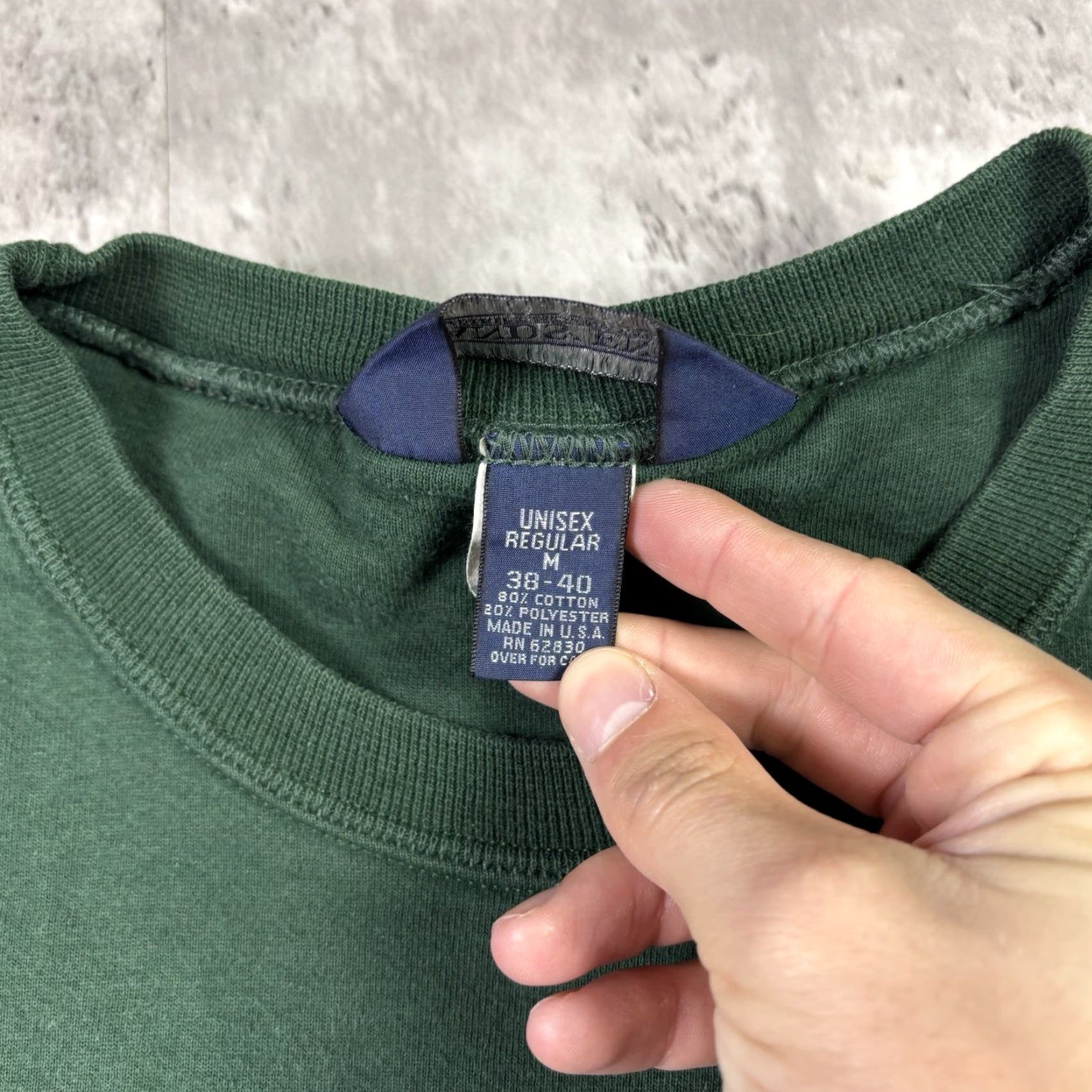Lands' End VINTAGE Lands End Sweatshirt Green 90s Unisex Medium Crew Neck Cotton Knit Pullover All Seasons Logo - Mens Size US M / EU 48-50 / 2 - 6 Thumbnail