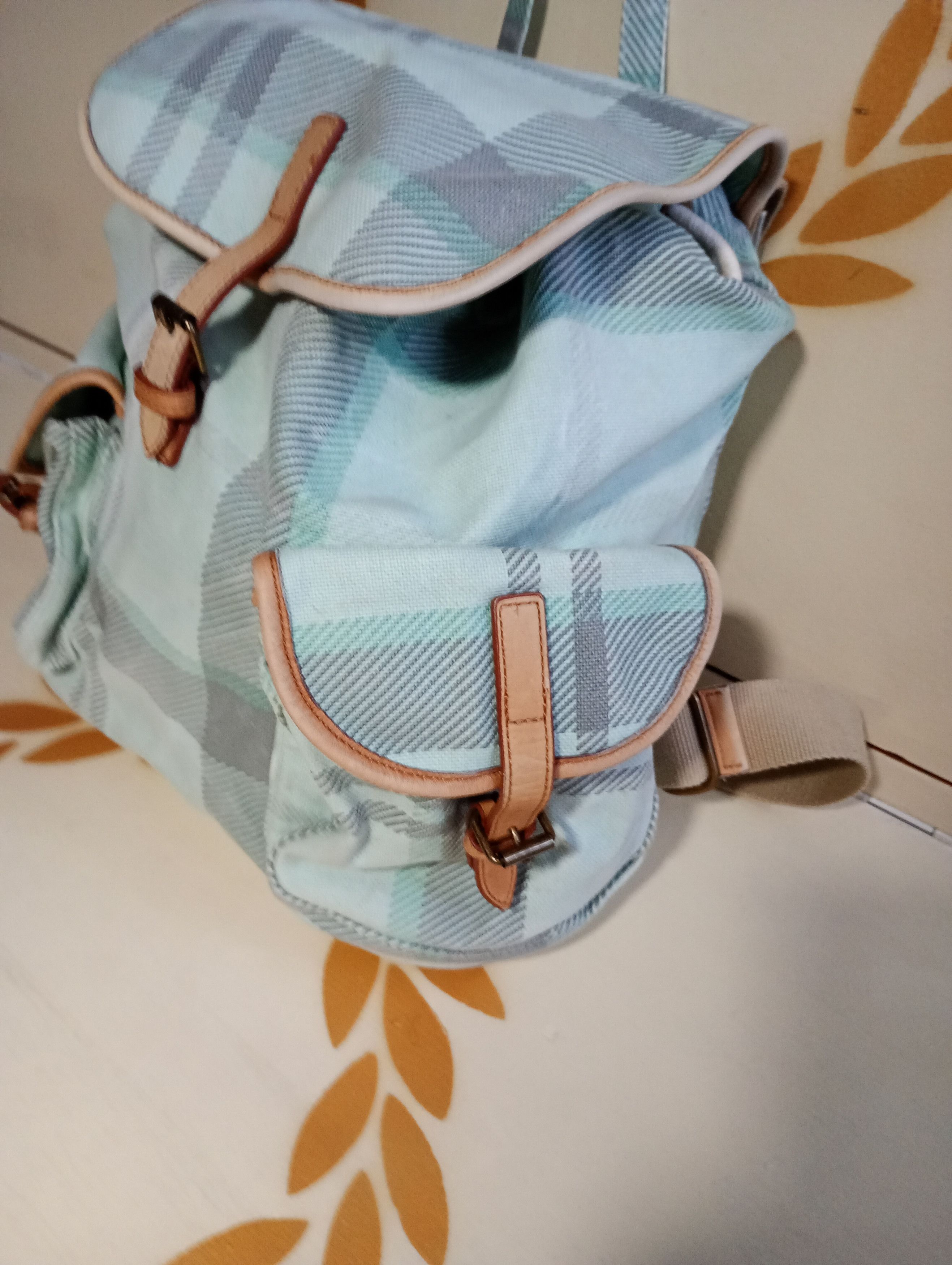 Barbour Barbour Rucksack Check Backpack Green Cotton Leather Size ONE SIZE - 8 Thumbnail