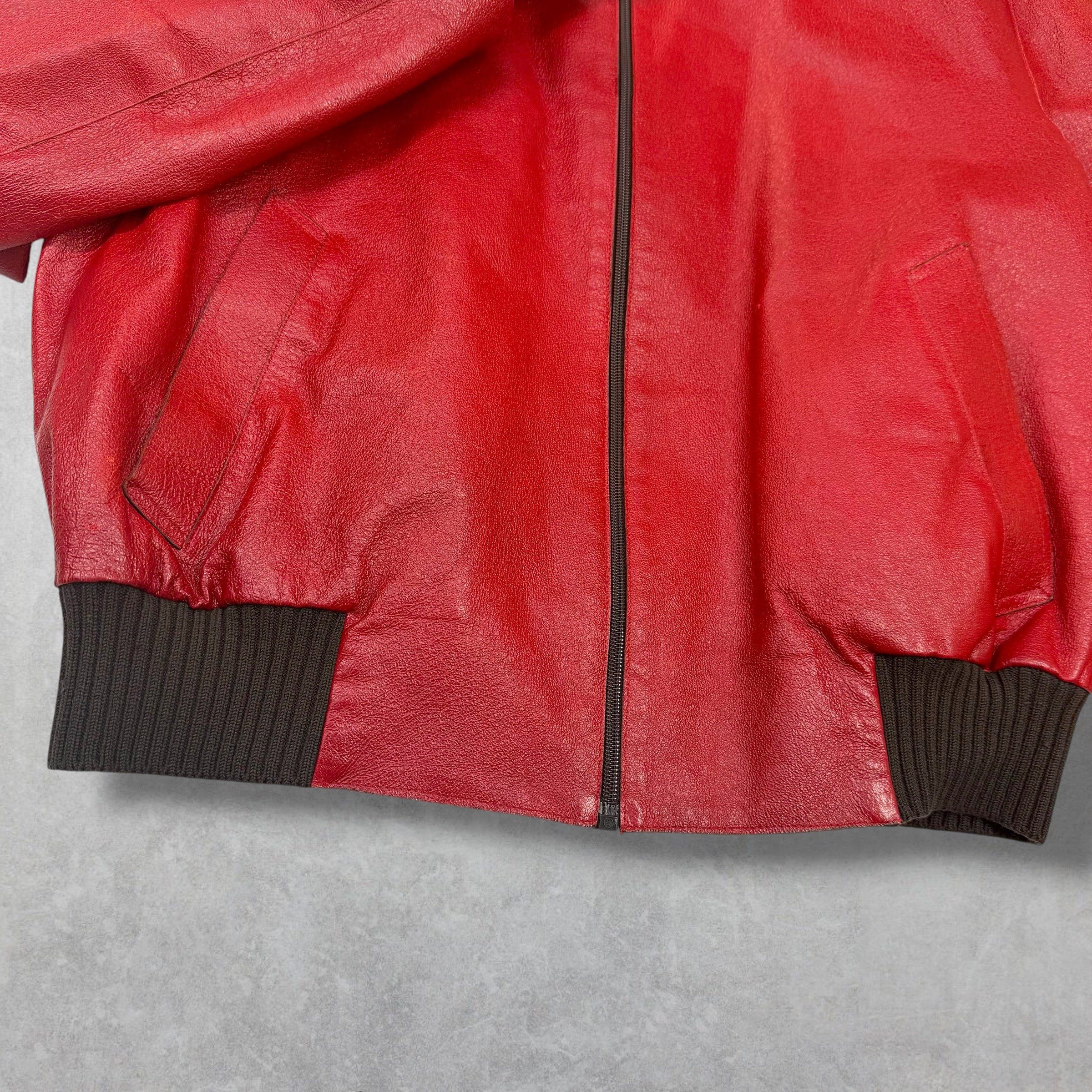 Prada Prada Runway Red Leather Bomber 54 (M) Size US M / EU 48-50 / 2 - 5 Thumbnail