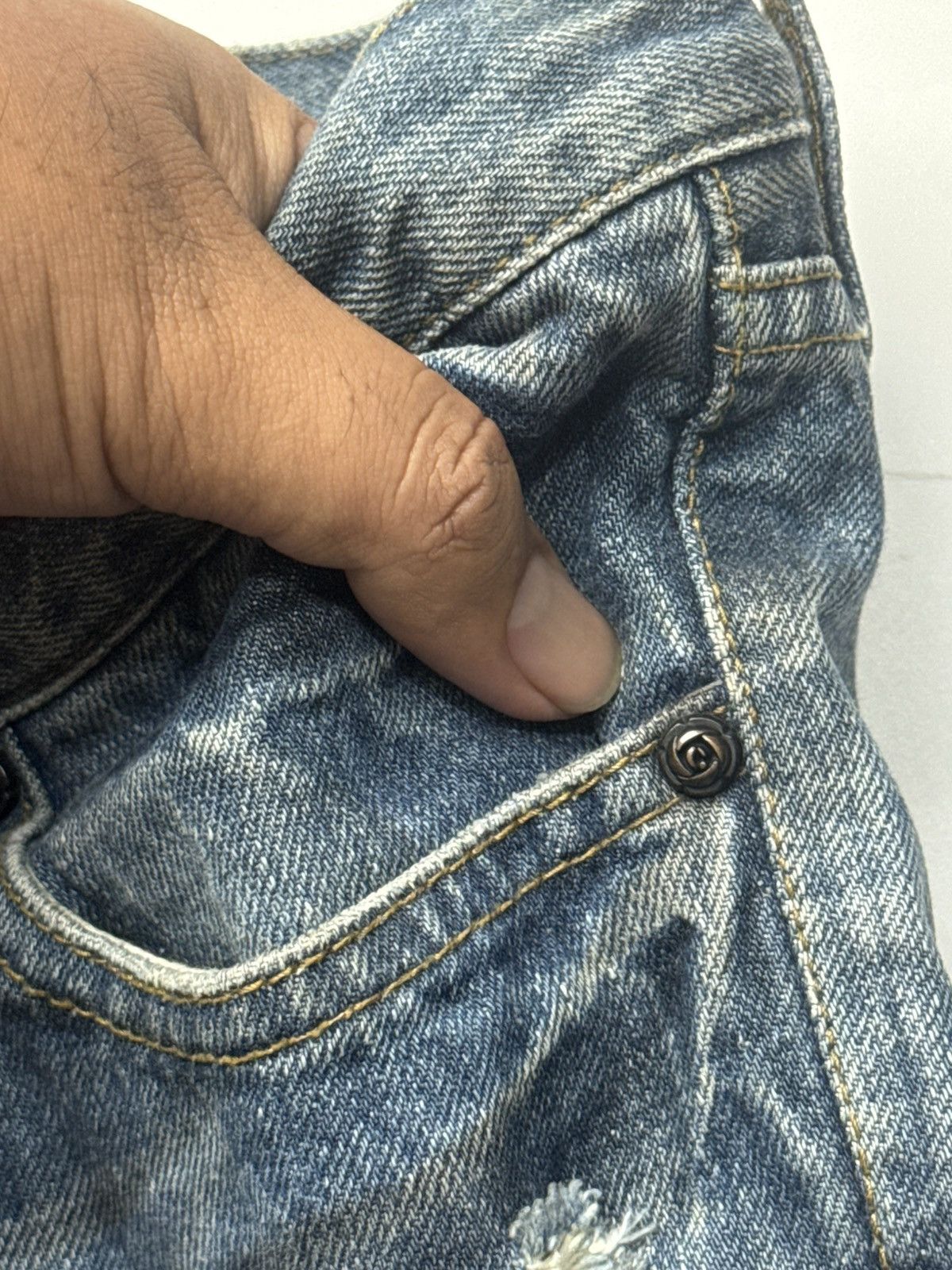 If Six Was Nine FUGA Distressed Denim Shorts Lgb Goa Styled Size US 30 / EU 46 - 9 Thumbnail