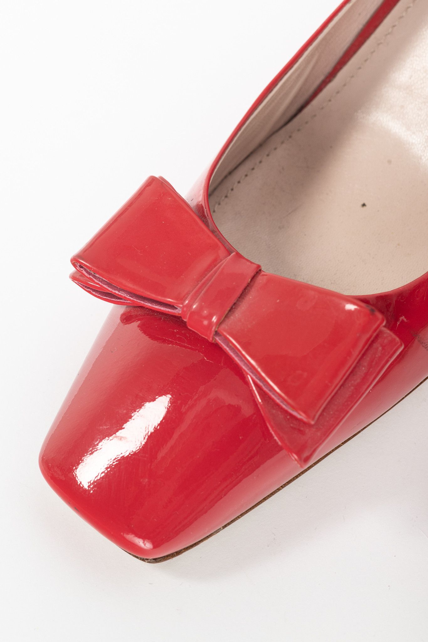 Miu Miu Miu Miu Raspberry Vernice-Leather Bow Crystal-Heel Pumps Size US 10.5 / IT 40.5 - 7 Thumbnail