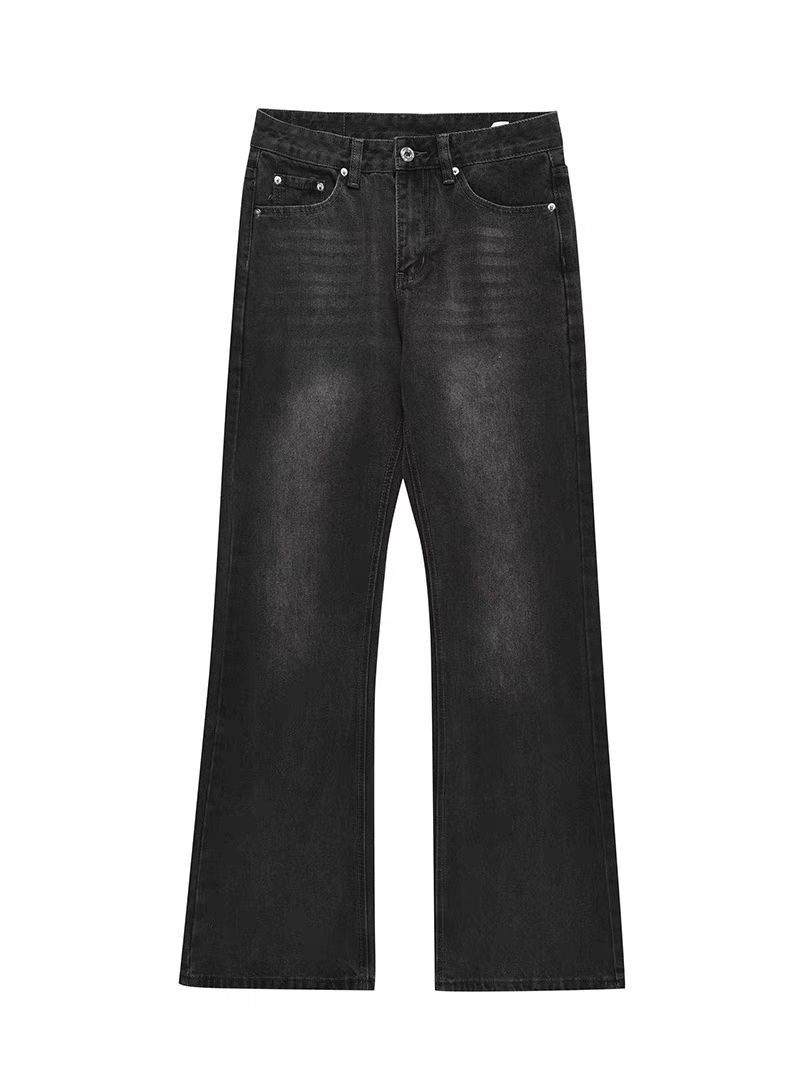 Japanese Brand × Jean Street Aged Smokey Gray Straight Leg Micro Flare Jeans Size US 34 / EU 50 - 5 Thumbnail