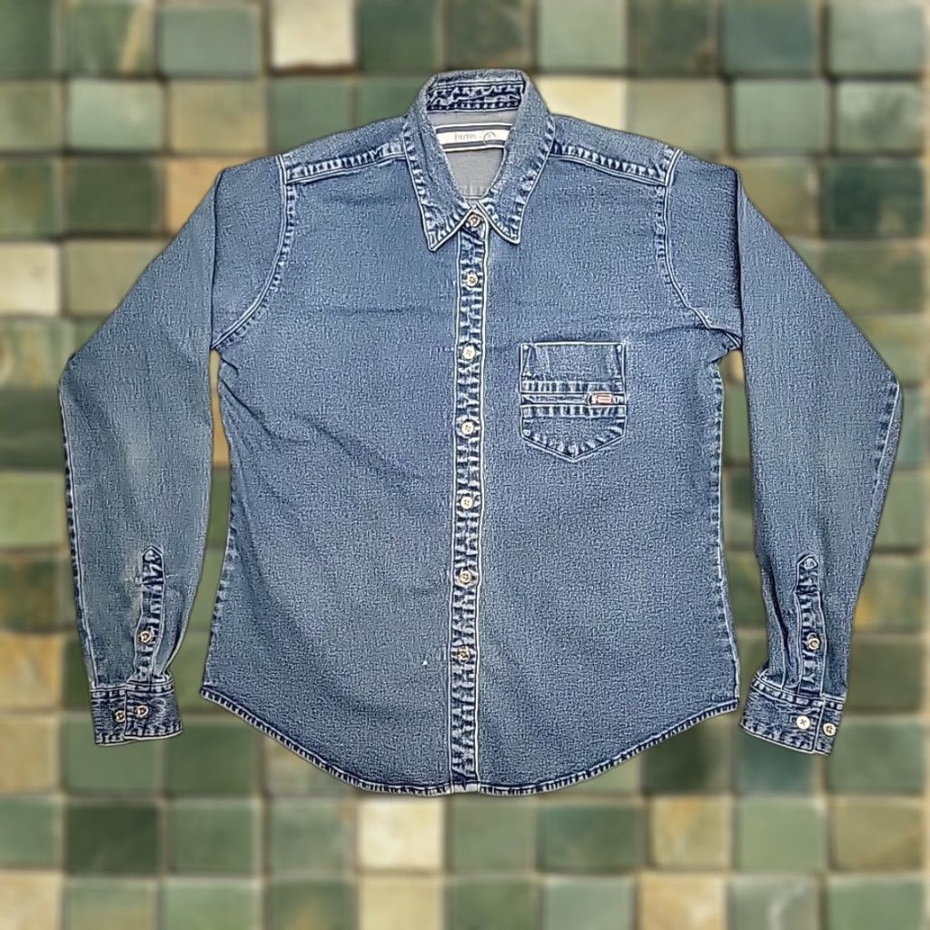 Wrangler VINTAGE Wrangler Twenty X Shirt Womens M Blue Denim Southwestern Cowboy Western Stretch Shirt Size M / US 6-8 / IT 42-44 - 1 Thumbnail
