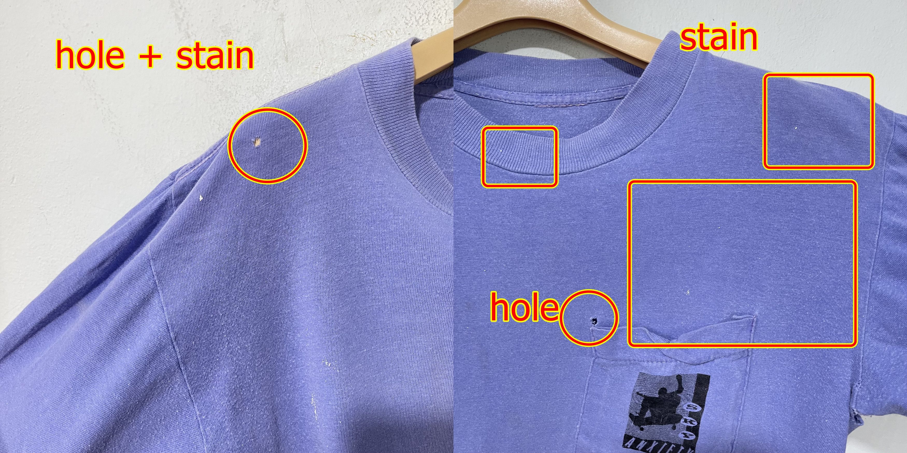 Vintage Vintage 90s Sky Anxiety Pocket Tee Size US XXS / EU 40 - 8 Thumbnail