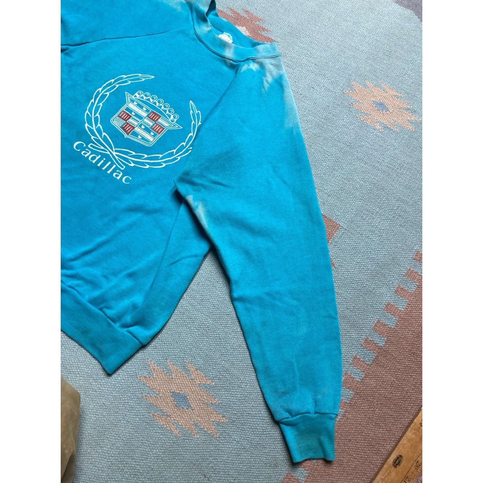 Doublet VINTAGE 80s crewneck sweatshirt Cadillac teal blue faded car double sided large Sweatshirt Men L Blue 80s Cadillac Vintage Crewneck pullover Size US L / EU 52-54 / 3 - 3 Thumbnail
