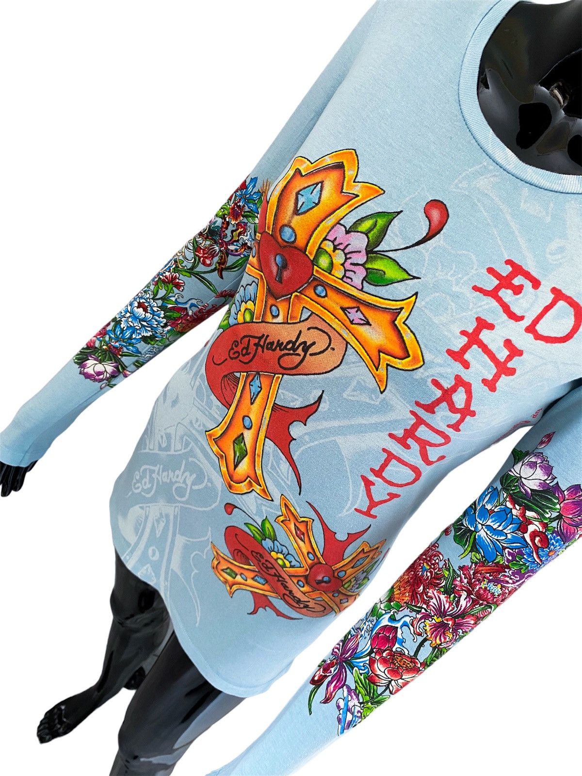 Ed Hardy Ed Hardy by Christian Audigier Long Sleeve Tee / T Shirt Size S / US 4 / IT 40 - 2 Thumbnail